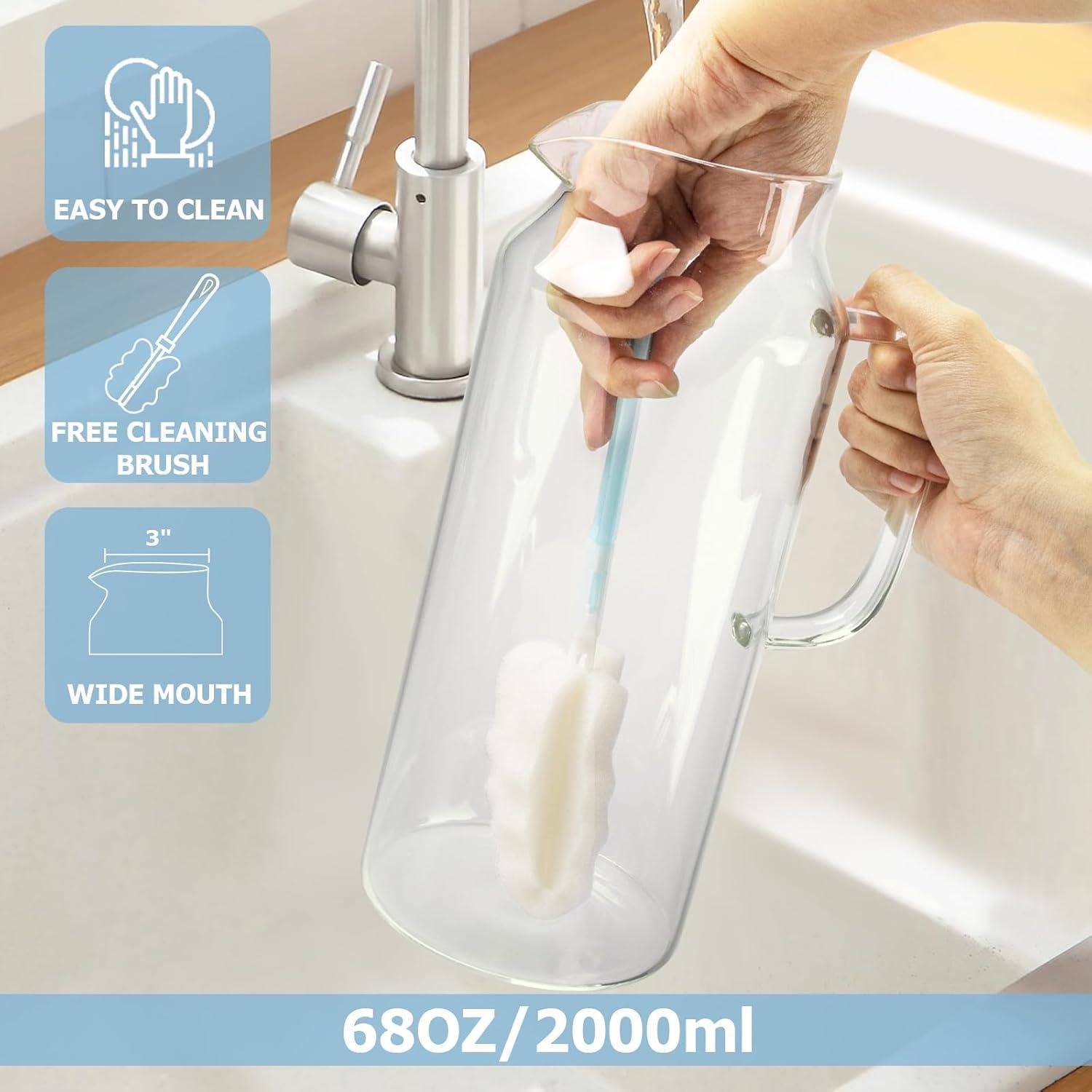 Jarra de Vidrio Yirilan 2L con Tapa y Pico Antigoteo