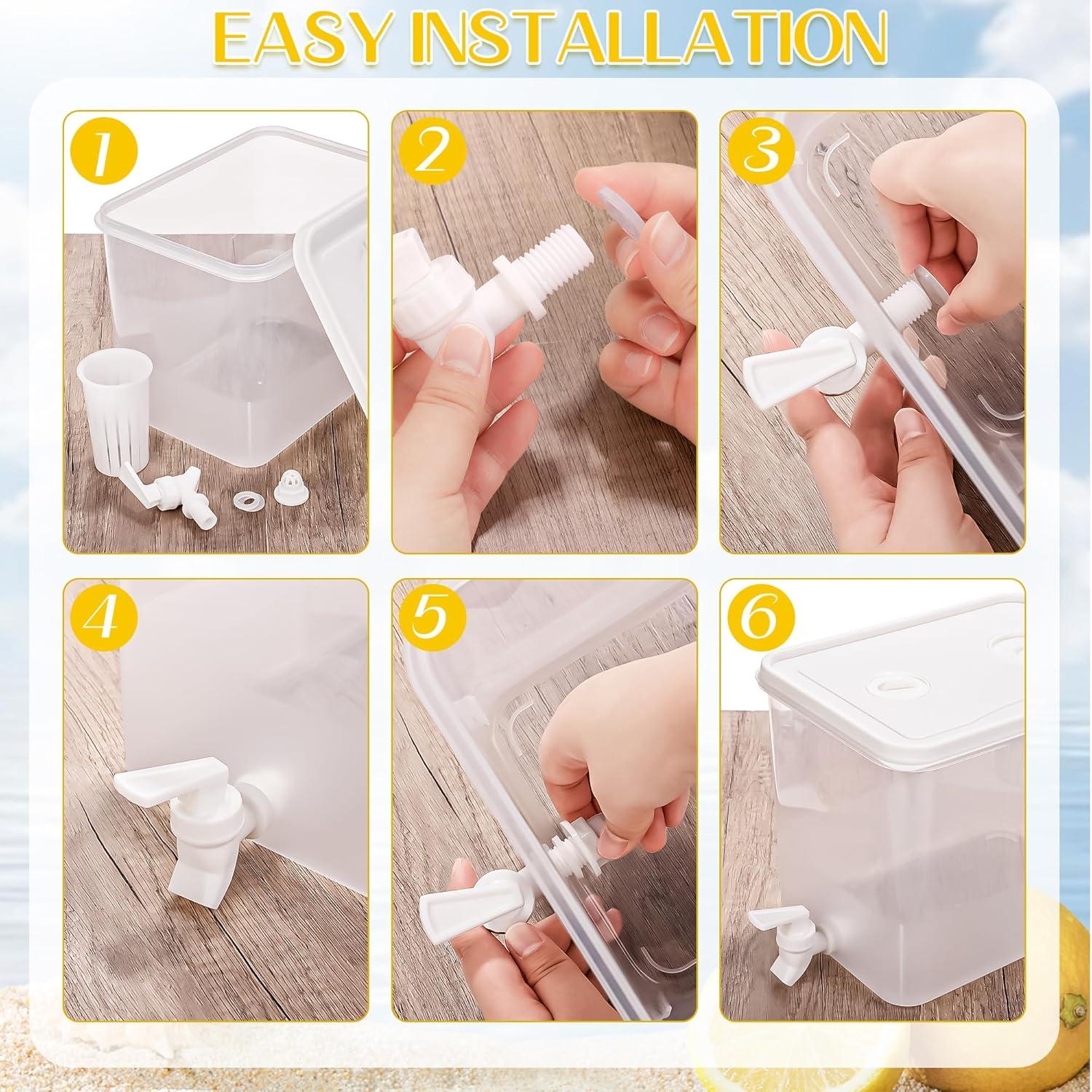 Paquete de 2 dispensadores de bebida Kochorie 8.8L con 50 tazas