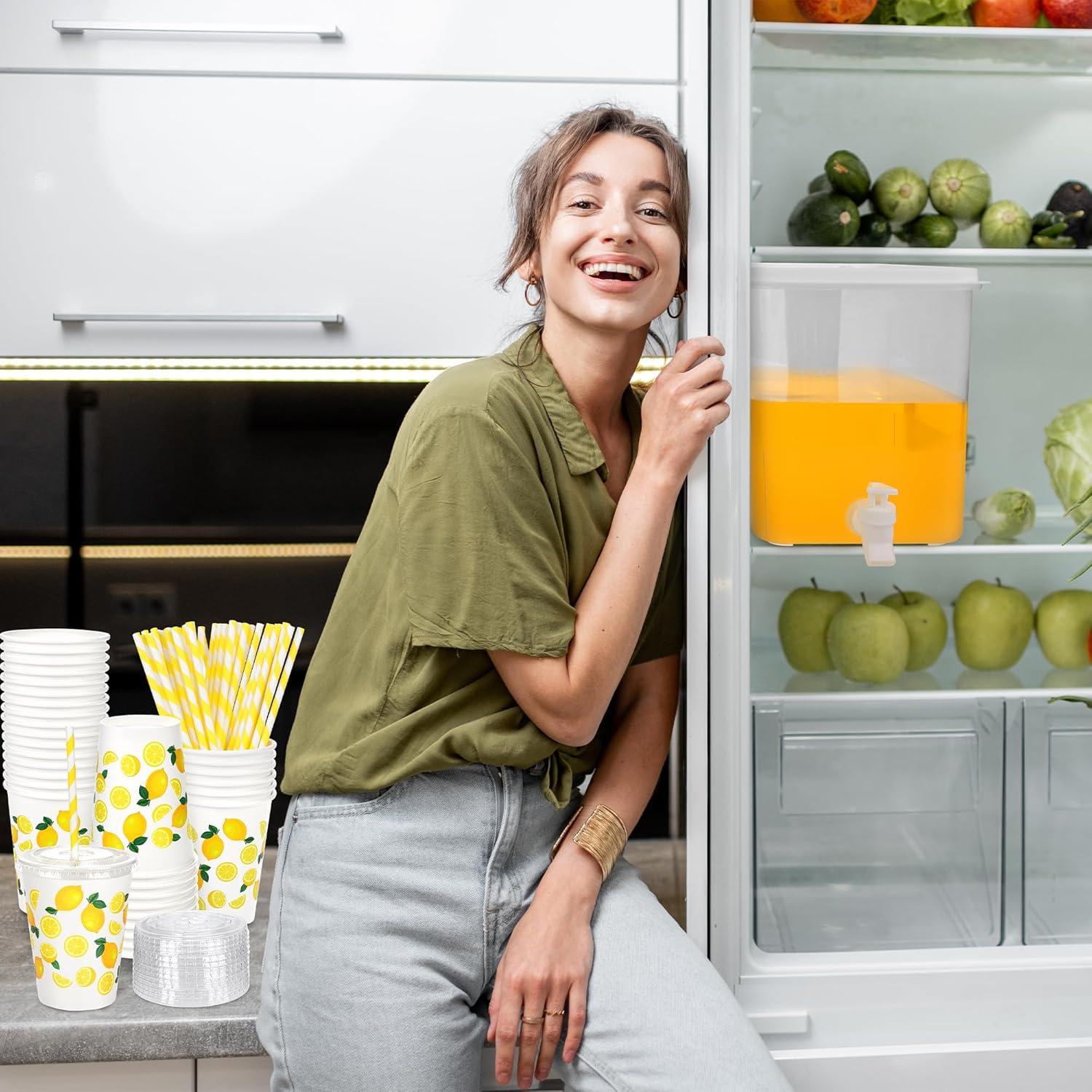 Paquete de 2 dispensadores de bebida Kochorie 8.8L con 50 tazas