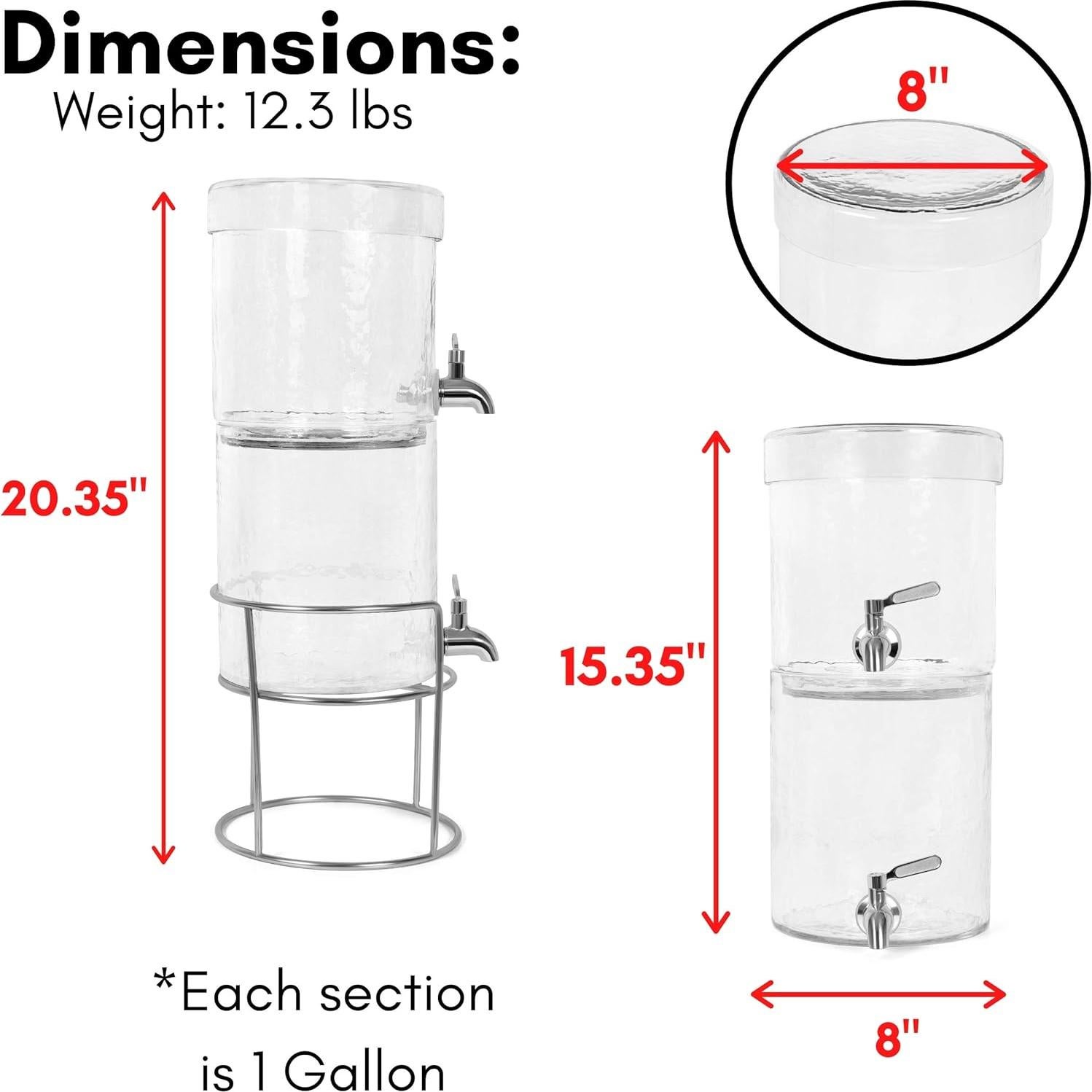 Dispensador de Bebidas Apilable BirdRock Home 7.57L Vidrio