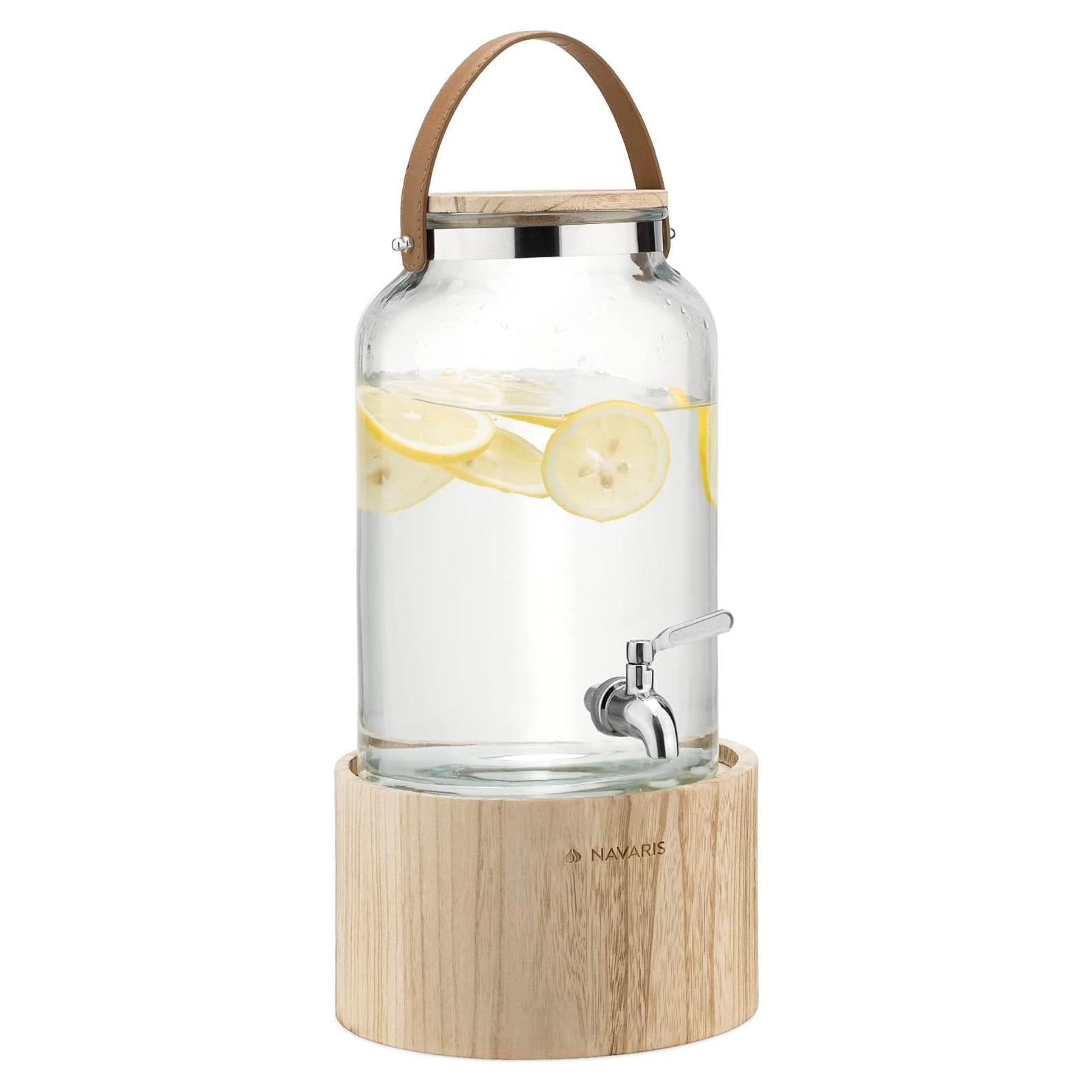 Dispensador de Bebidas de Vidrio Navaris 5.6L con Grifo Inoxidable