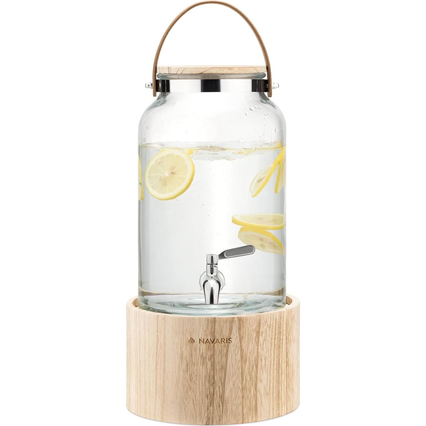 Dispensador de Bebidas de Vidrio Navaris 5.6L con Grifo Inoxidable