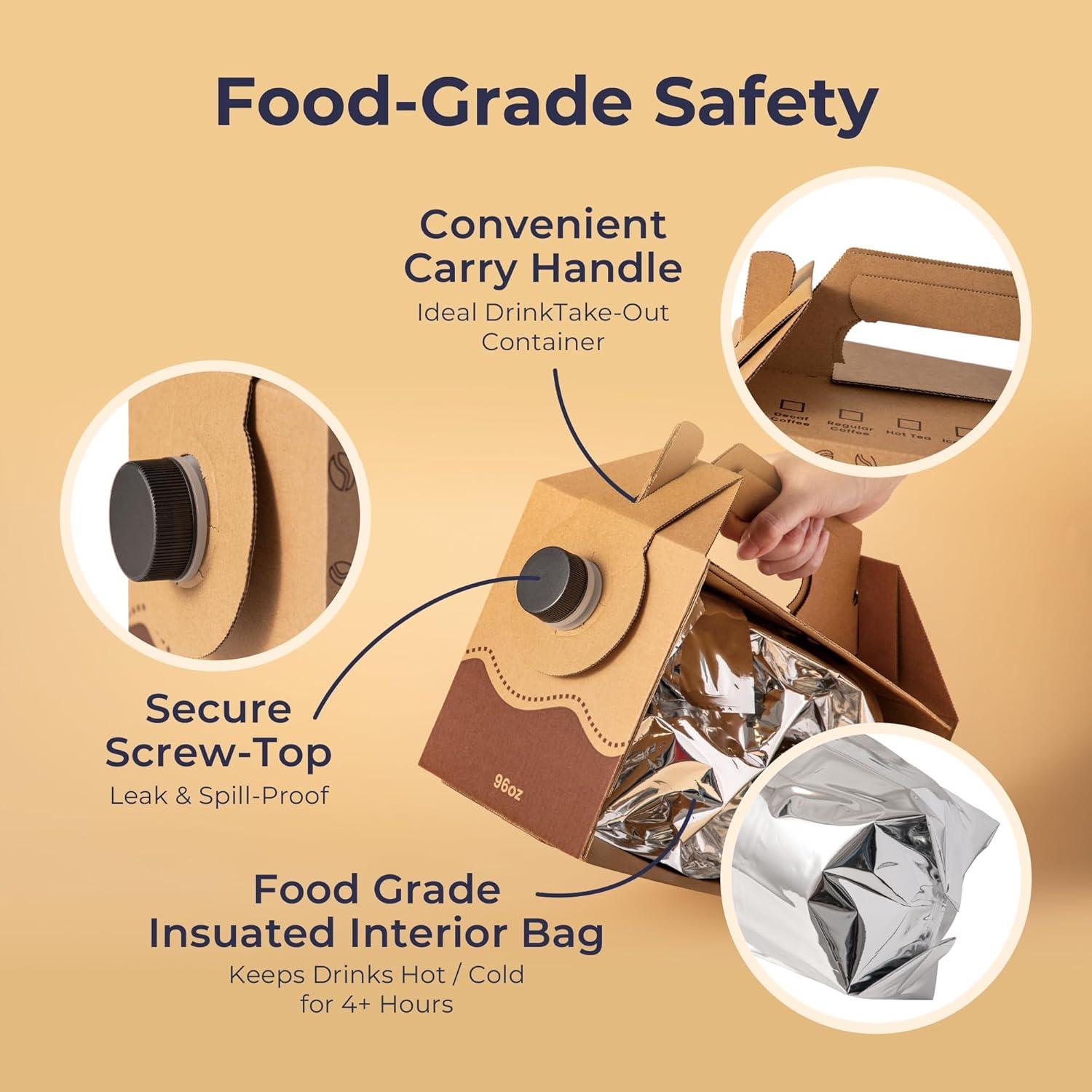 Contenedores de Café Desechables FMP 5 Pack 96 oz con Mango