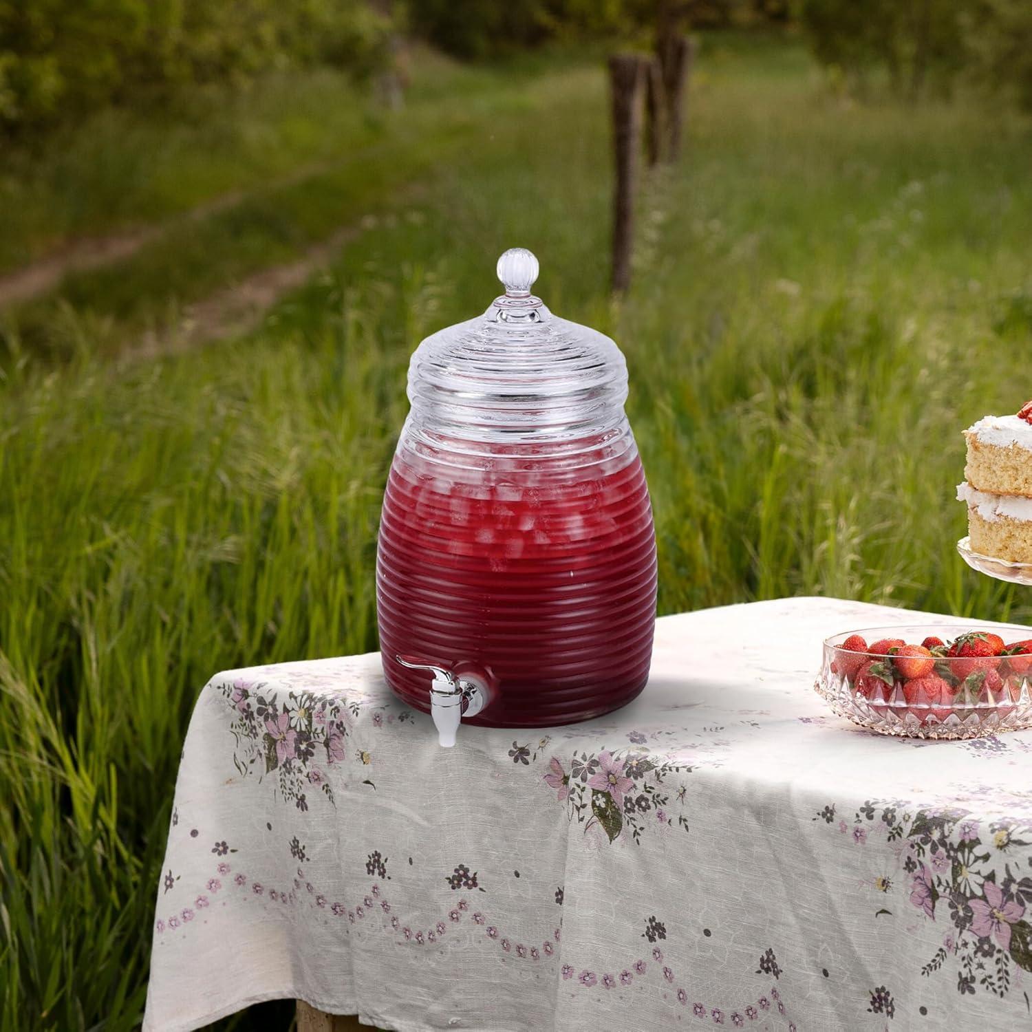 Dispensador de Bebidas de Vidrio EuroWare 5L con Grifo Colmena