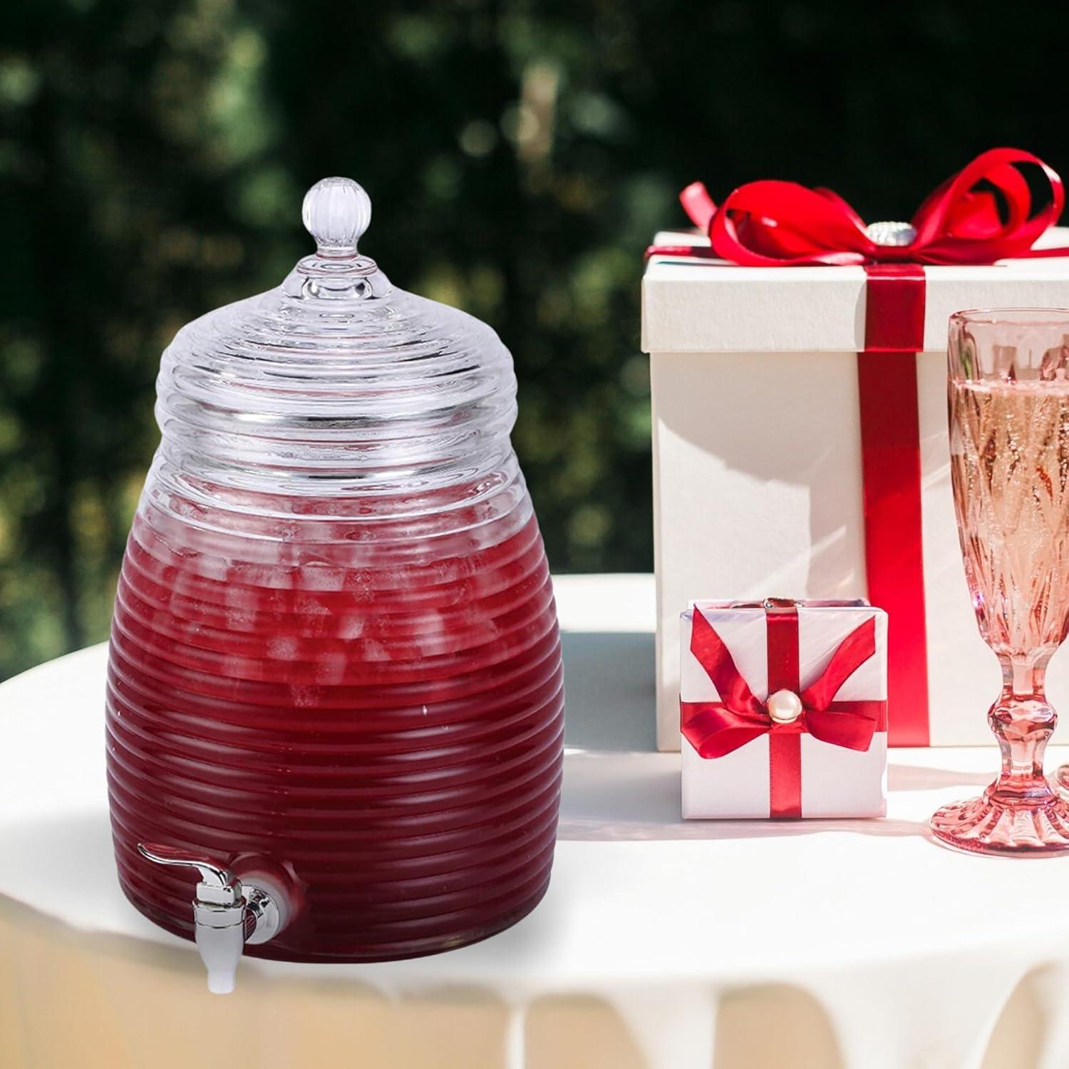 Dispensador de Bebidas de Vidrio EuroWare 5L con Grifo Colmena