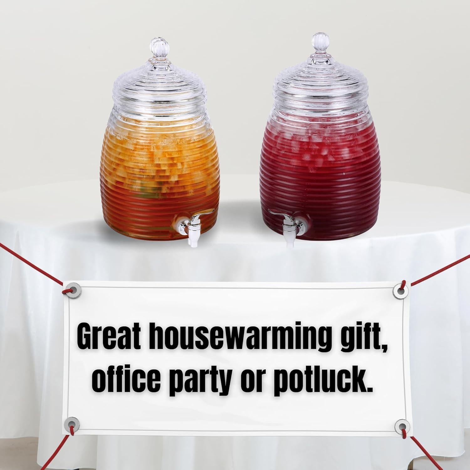 Dispensador de Bebidas de Vidrio EuroWare 5L con Grifo Colmena