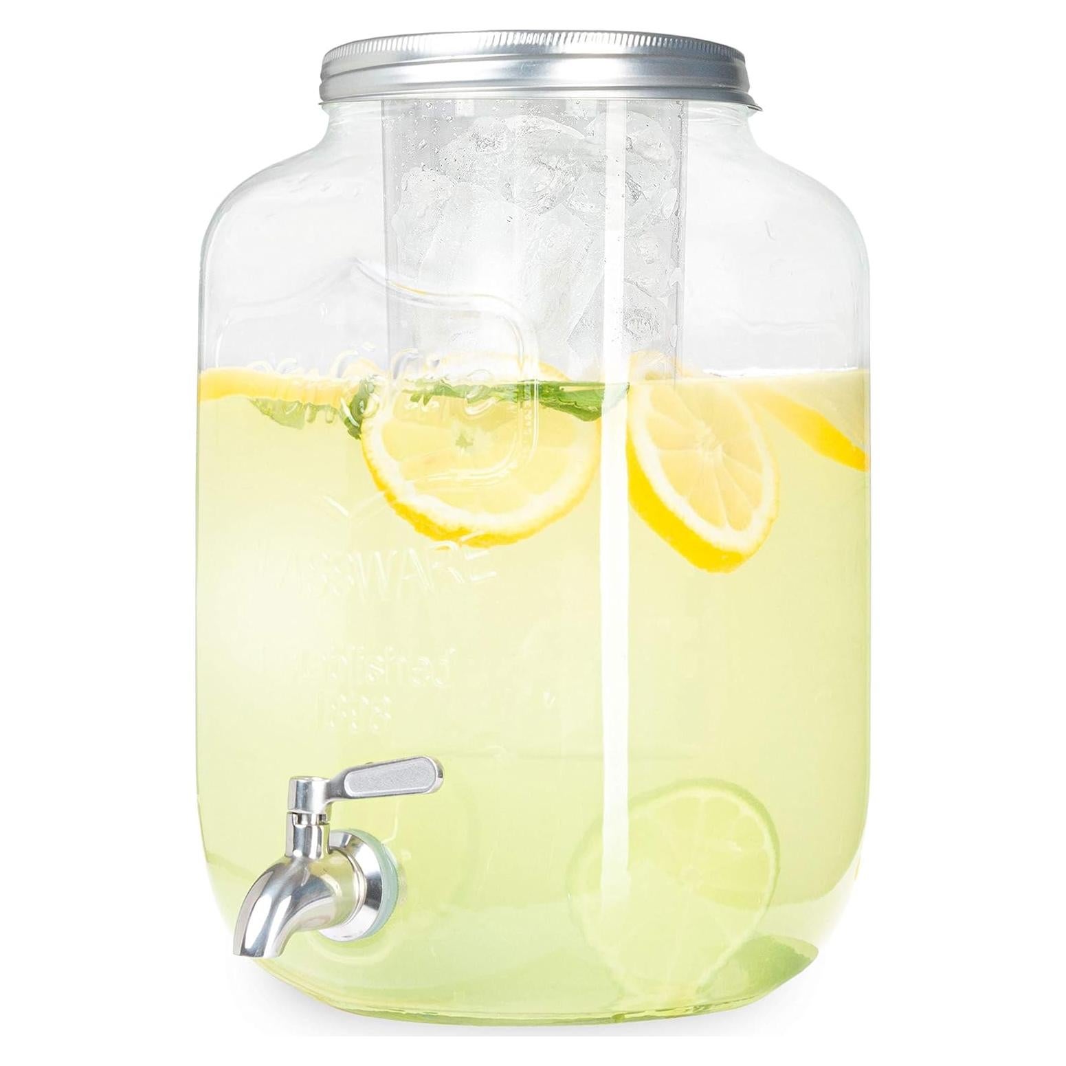 Dispensador de Bebidas de Vidrio Crutello 7.57L con Grifo Inoxidable