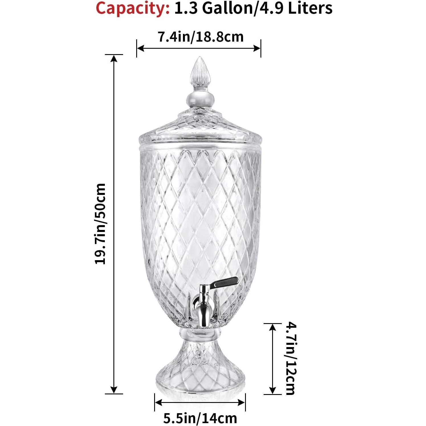 Dispensador de Bebidas de Vidrio MOLIGOU 4.9L con Grifo Inoxidable