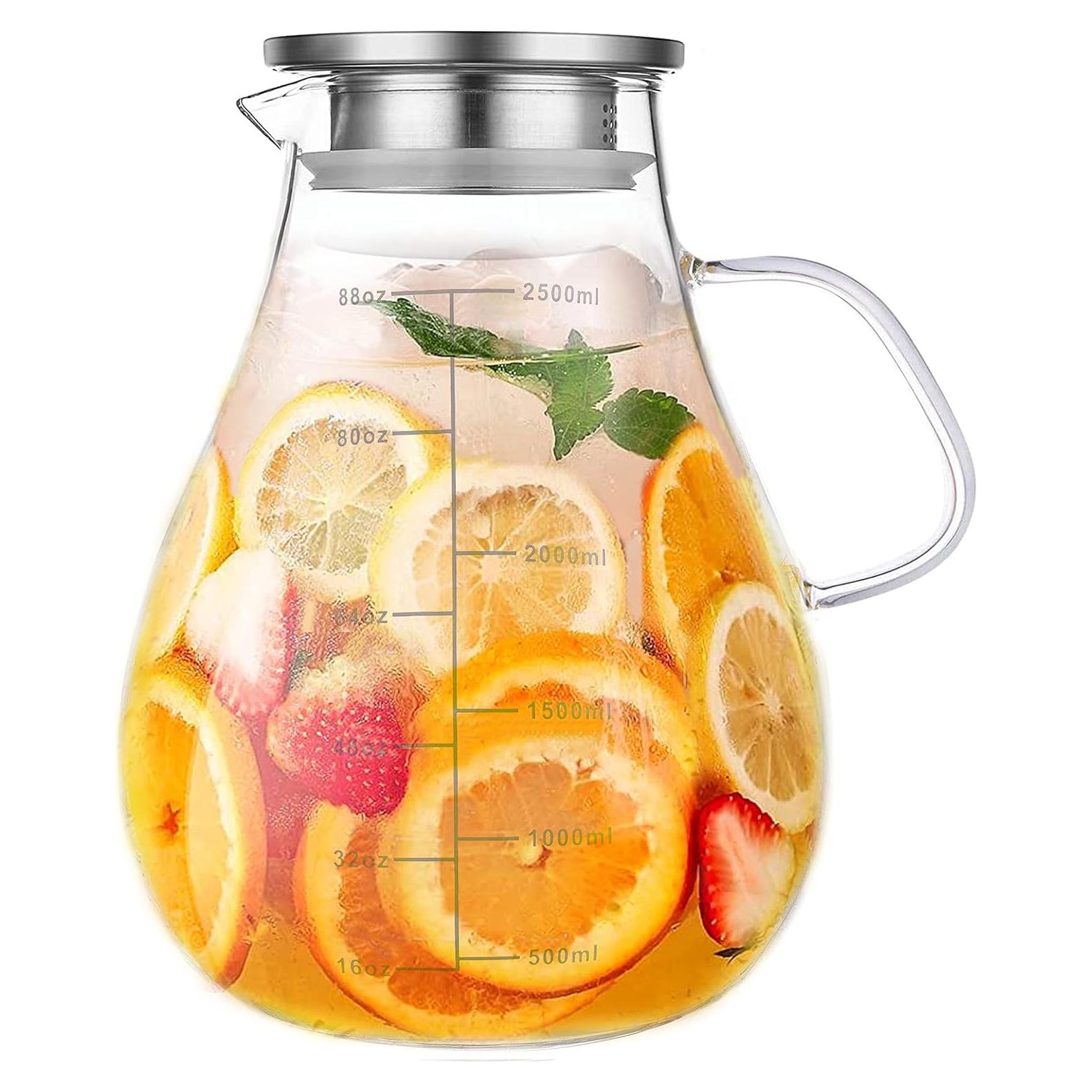 Jarra de vidrio Liuruiyu 2500ml con tapa a prueba de fugas