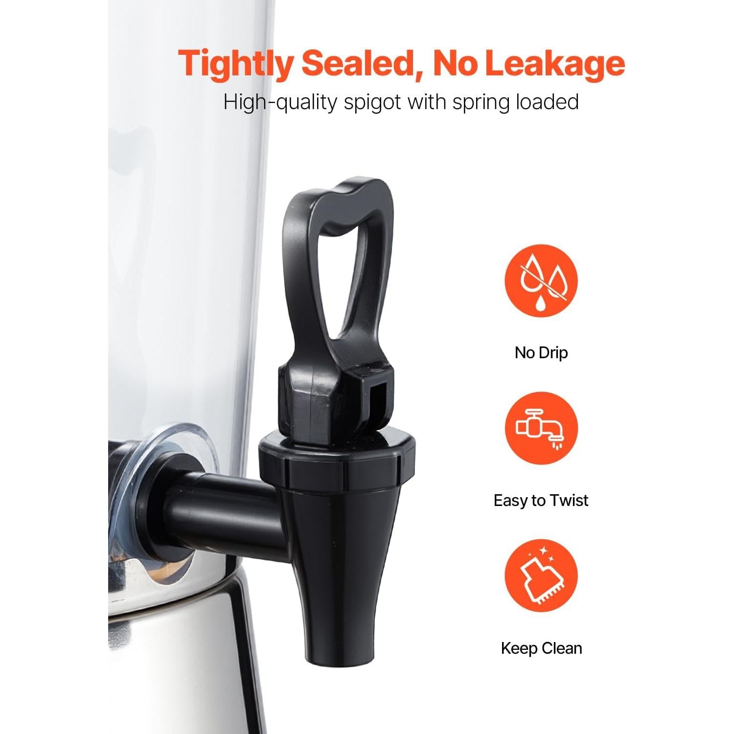 Dispensador de Bebidas VEVOR 8L Acero Inoxidable con Grifo