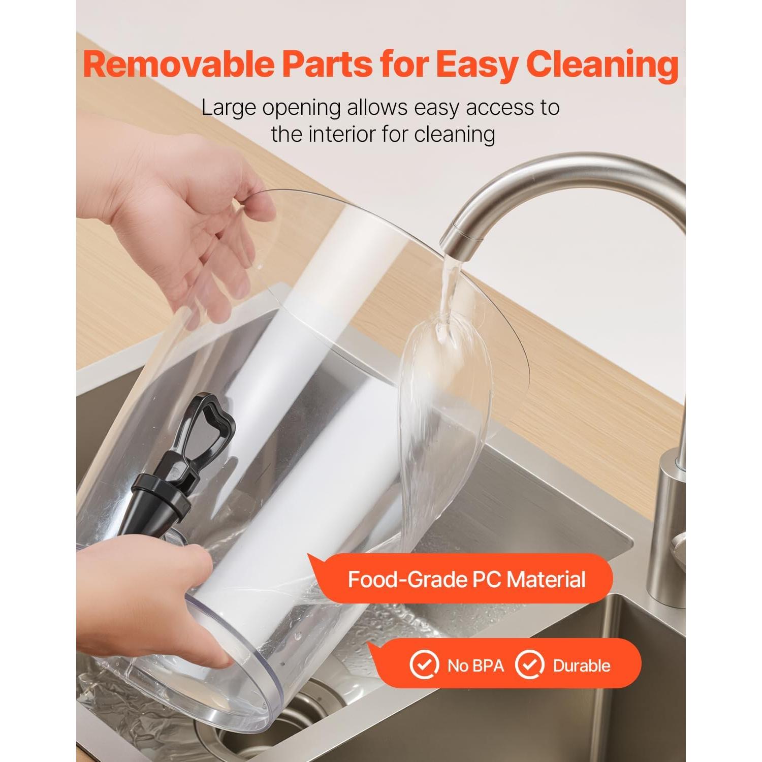 Dispensador de Bebidas VEVOR 8L Acero Inoxidable con Grifo