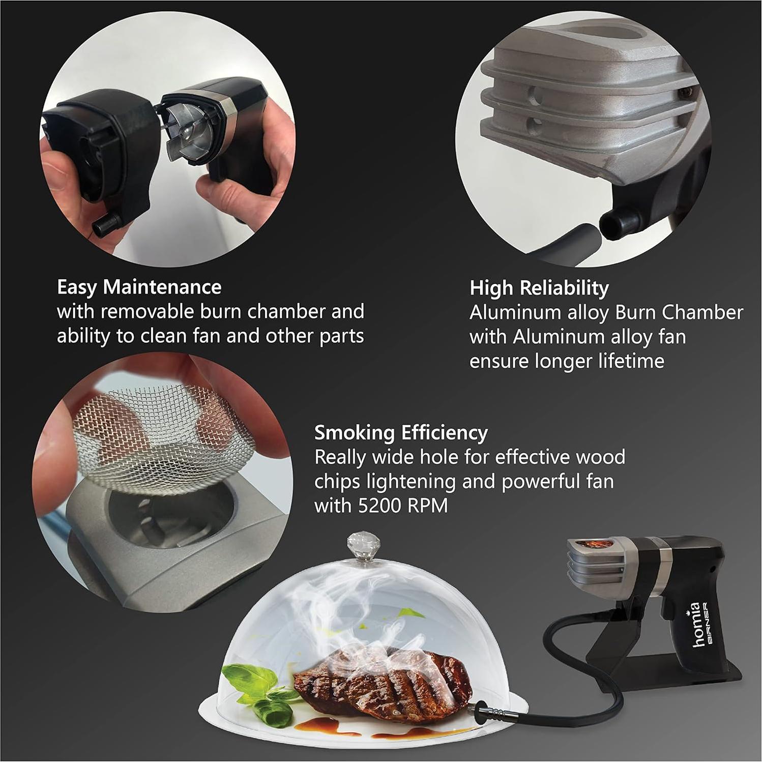 Cocktail Smoker Kit - Whiskey Smoker Kit - Smoke Infuser Birner PRO - Extended Kit, 12 PCS, with Accessories and Wood Chips - Cold Smoke for Food and Drinks - Gift for Men