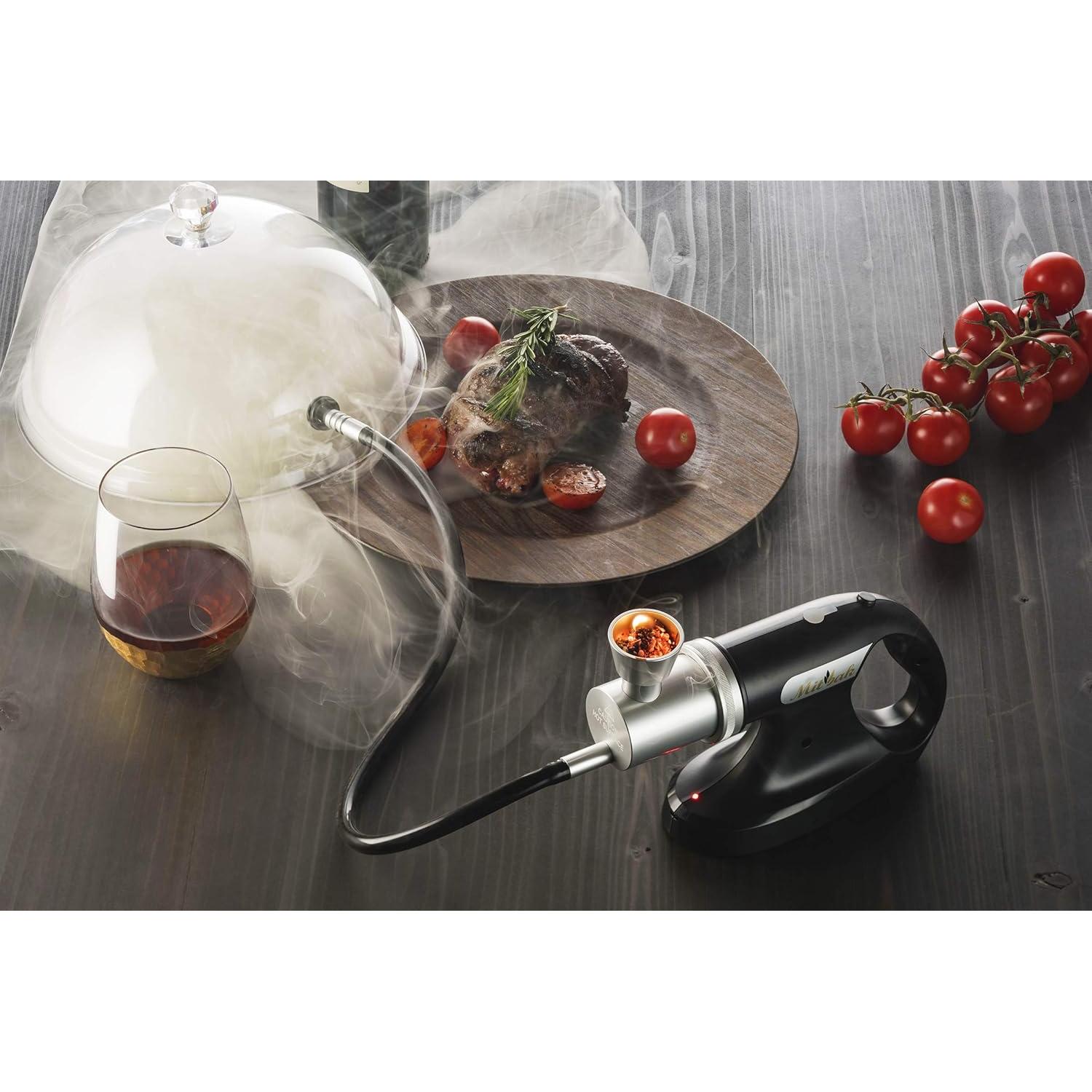 Mitbak Cocktail Smoker Kit With Dome Lid, Woodchips, and Portable Smoking Gun - Indoor-Outdoor Smoke Infuser for Whiskey and Bourbon - Excellent Gift for Men