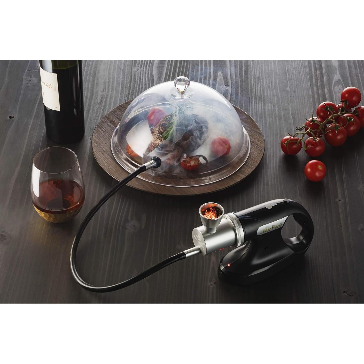 Mitbak Cocktail Smoker Kit With Dome Lid, Woodchips, and Portable Smoking Gun - Indoor-Outdoor Smoke Infuser for Whiskey and Bourbon - Excellent Gift for Men