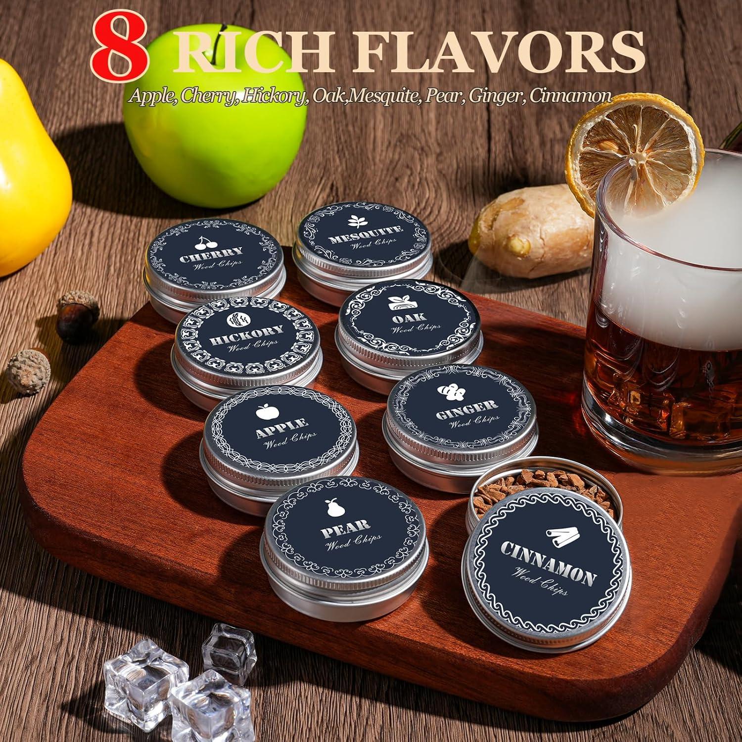 Kit de Ahumador de Cócteles CIKSMO Recargable con 8 Astillas