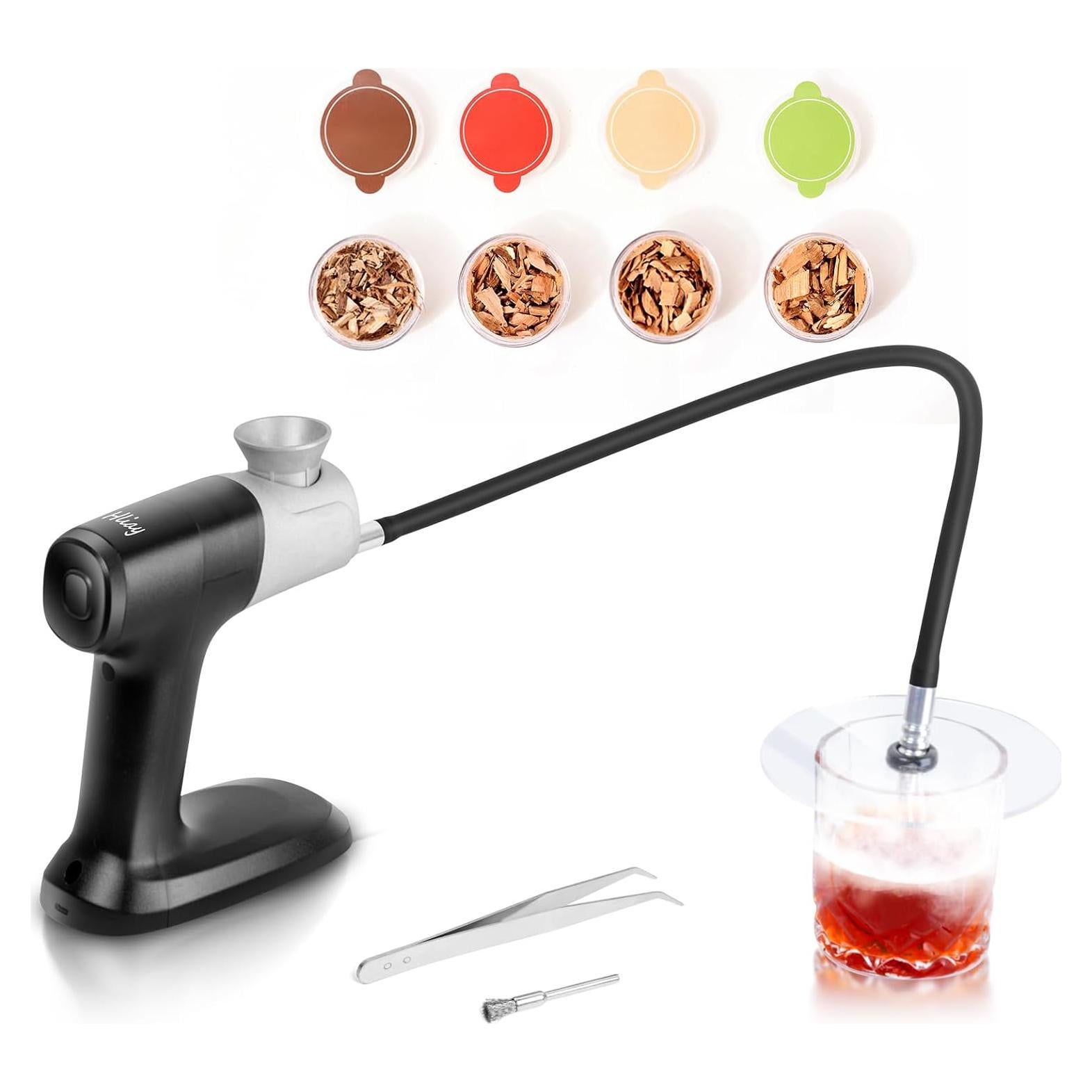 Portable Handheld Smoking Gun Food Smoke with Cup Cover and Wood Chips, Smoke infuser, Smoke gun for Cocktails and Whiskey Drinks Lifetime Replacement