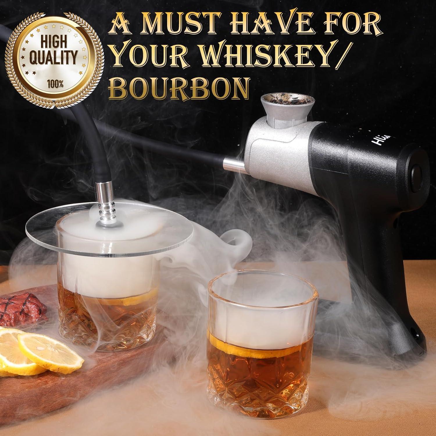 Portable Handheld Smoking Gun Food Smoke with Cup Cover and Wood Chips, Smoke infuser, Smoke gun for Cocktails and Whiskey Drinks Lifetime Replacement