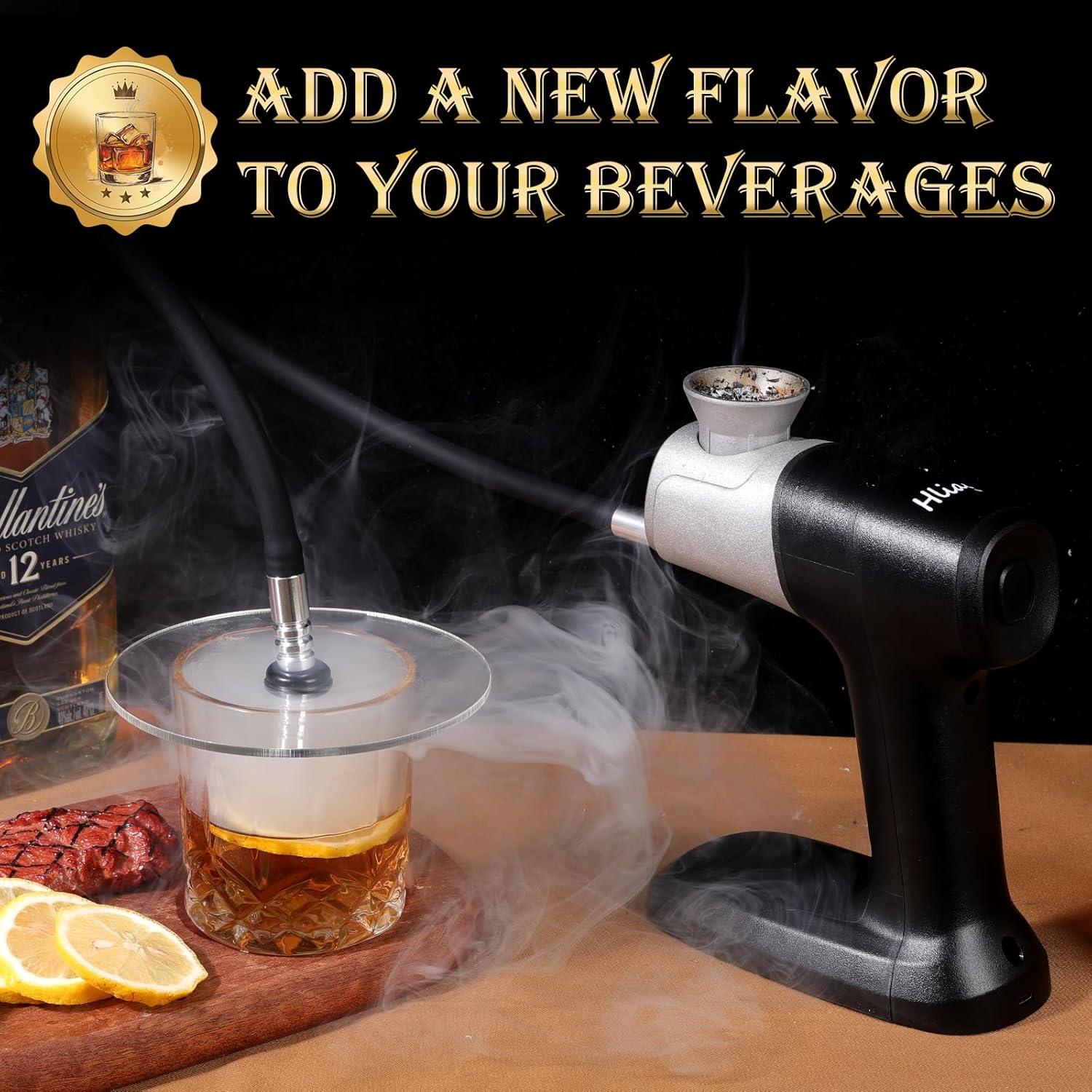 Portable Handheld Smoking Gun Food Smoke with Cup Cover and Wood Chips, Smoke infuser, Smoke gun for Cocktails and Whiskey Drinks Lifetime Replacement