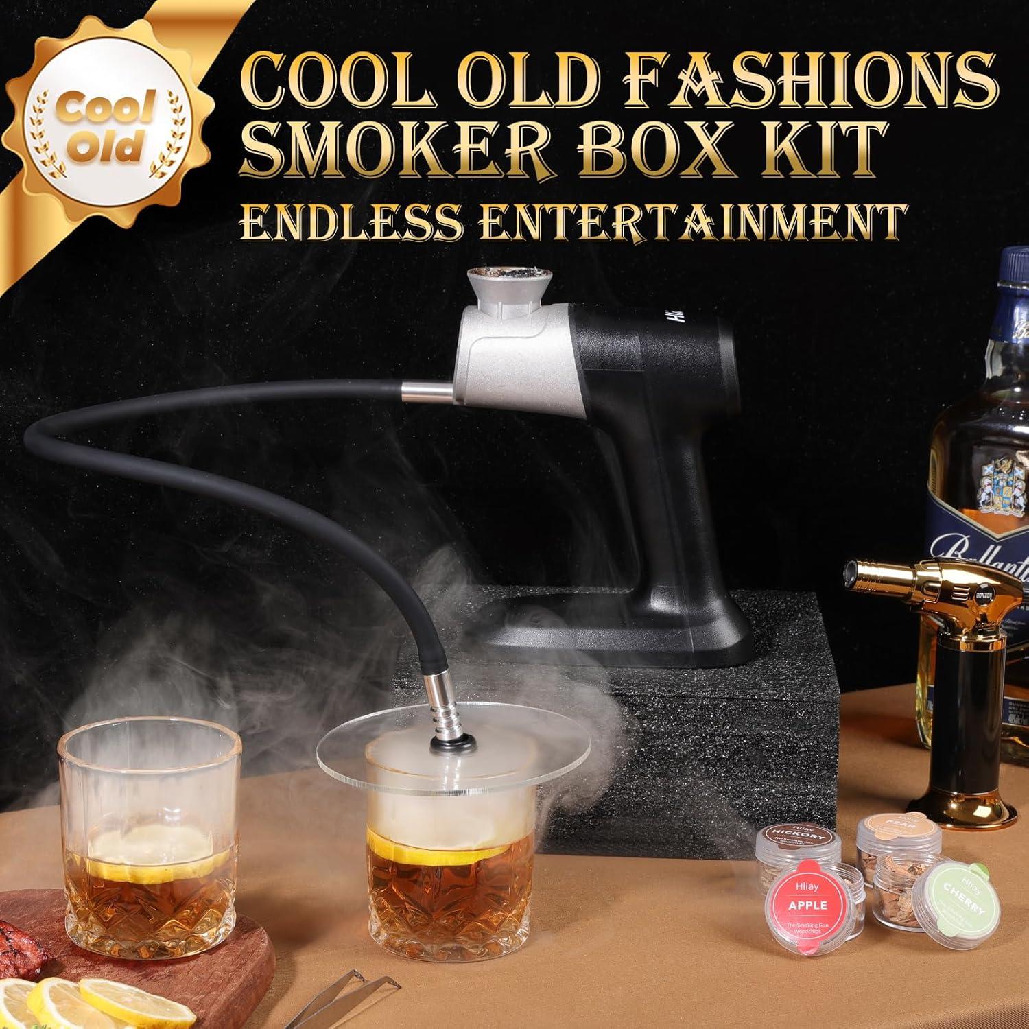 Portable Handheld Smoking Gun Food Smoke with Cup Cover and Wood Chips, Smoke infuser, Smoke gun for Cocktails and Whiskey Drinks Lifetime Replacement