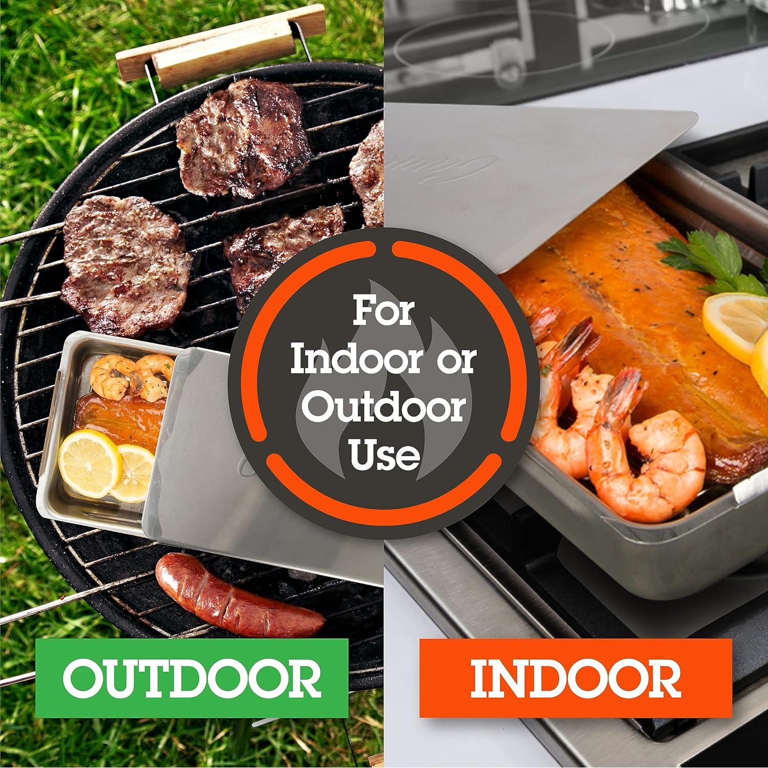 Ahumador de Estufa Camerons 28x18 cm Acero Inoxidable