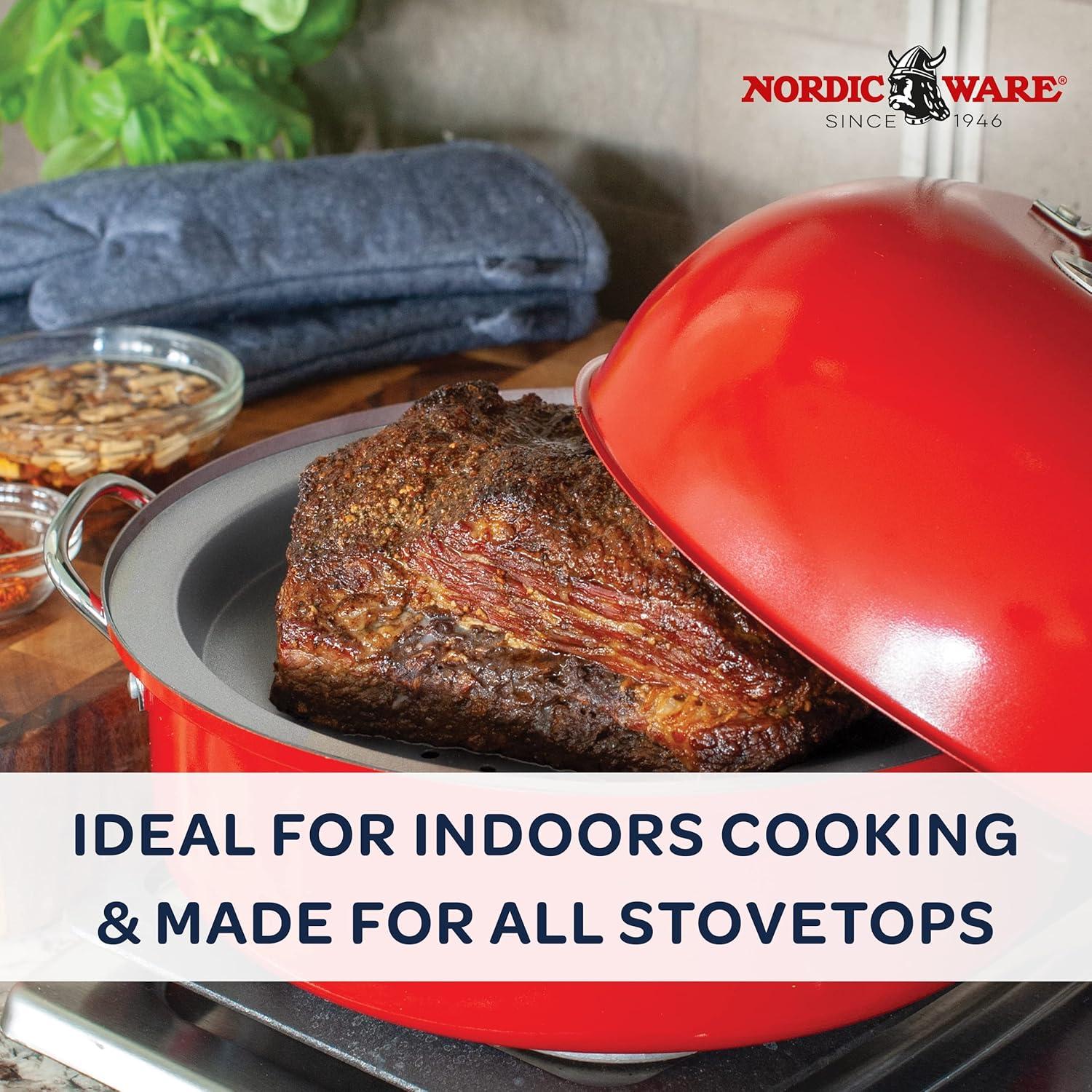 Horno de Ahumado Nordic Ware 36556, 32.5 cm, Rojo