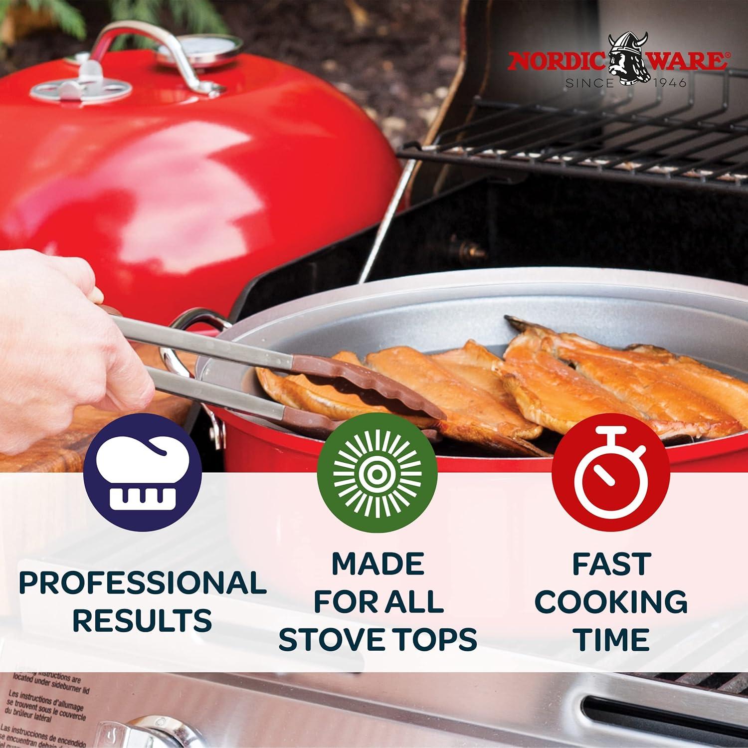 Horno de Ahumado Nordic Ware 36556, 32.5 cm, Rojo