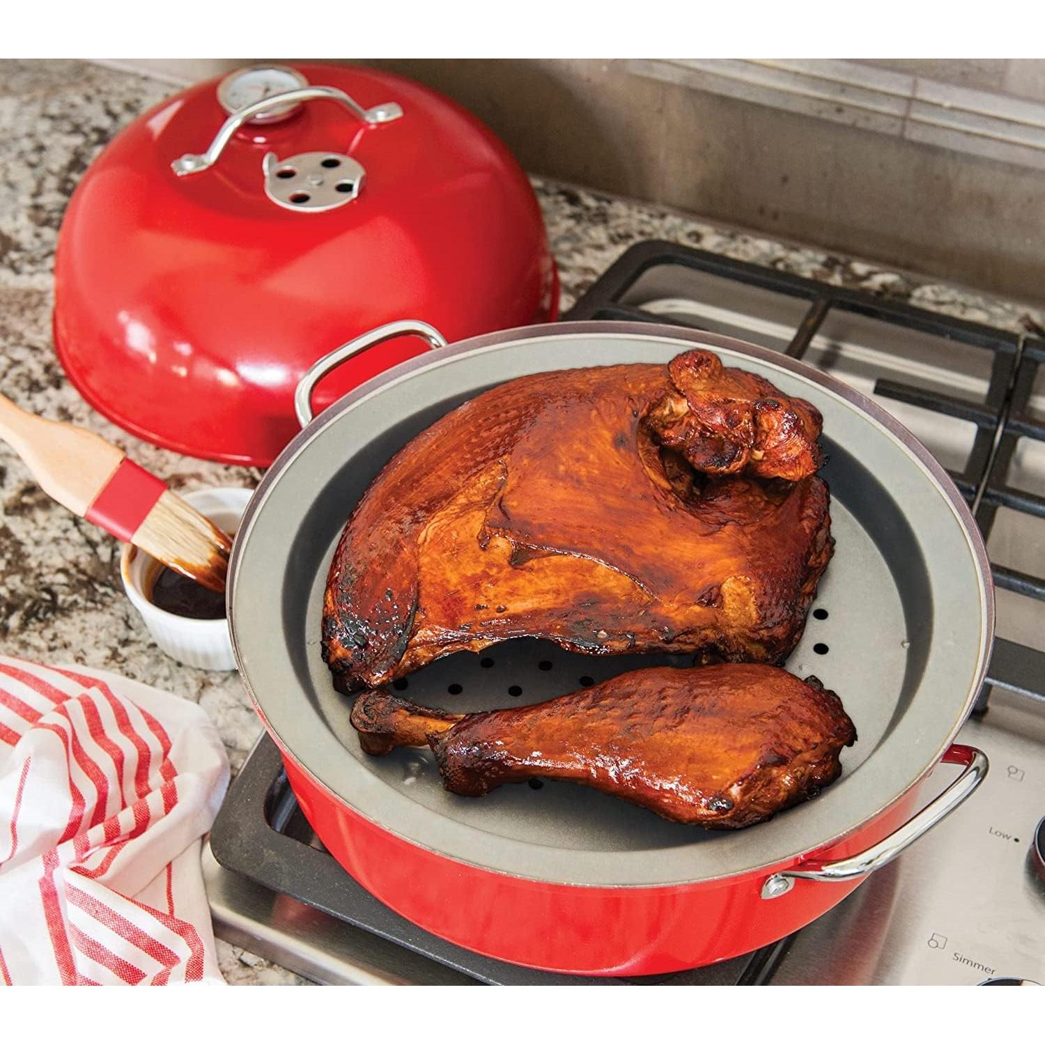 Horno de Ahumado Nordic Ware 36556, 32.5 cm, Rojo