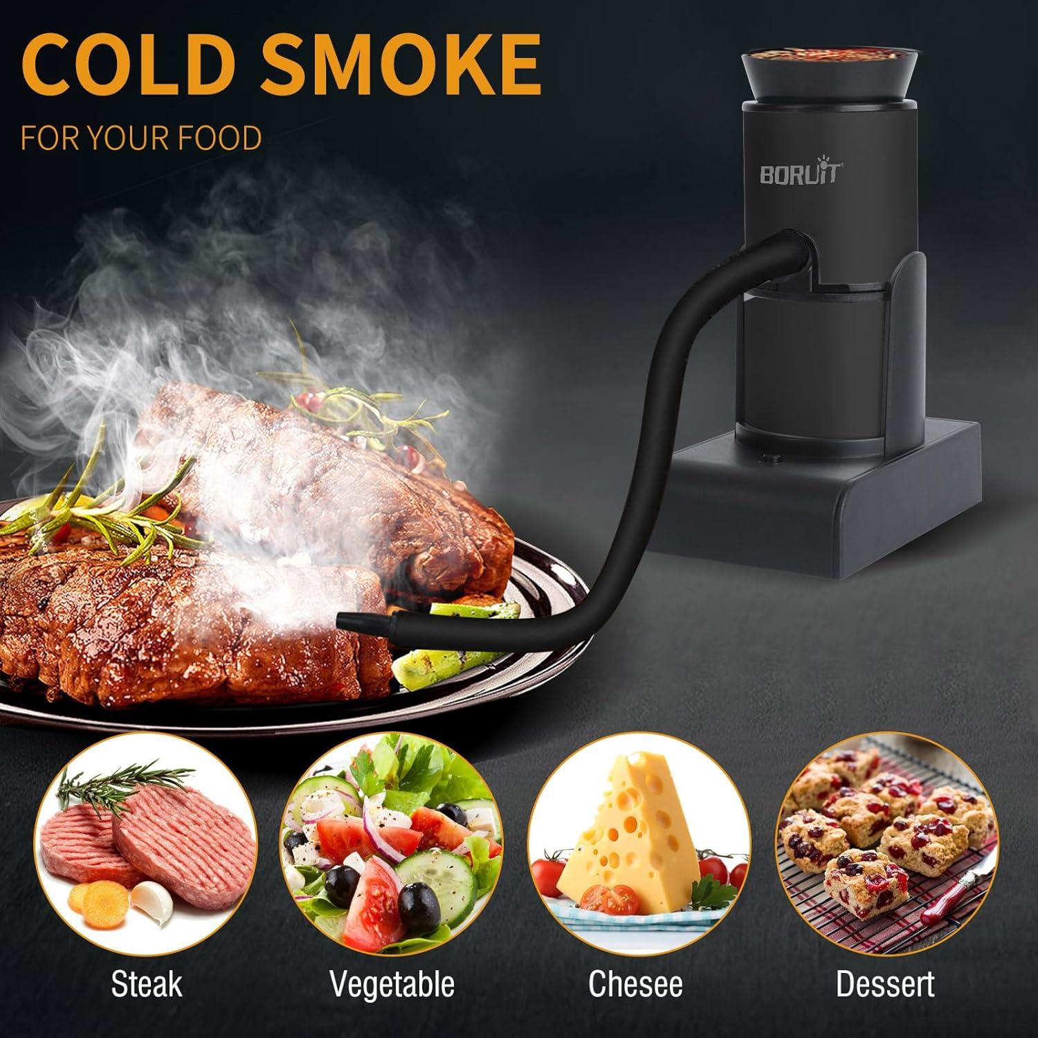 Ahumador de Cócteles BORUIT SK305 Portátil con Astillas de Madera