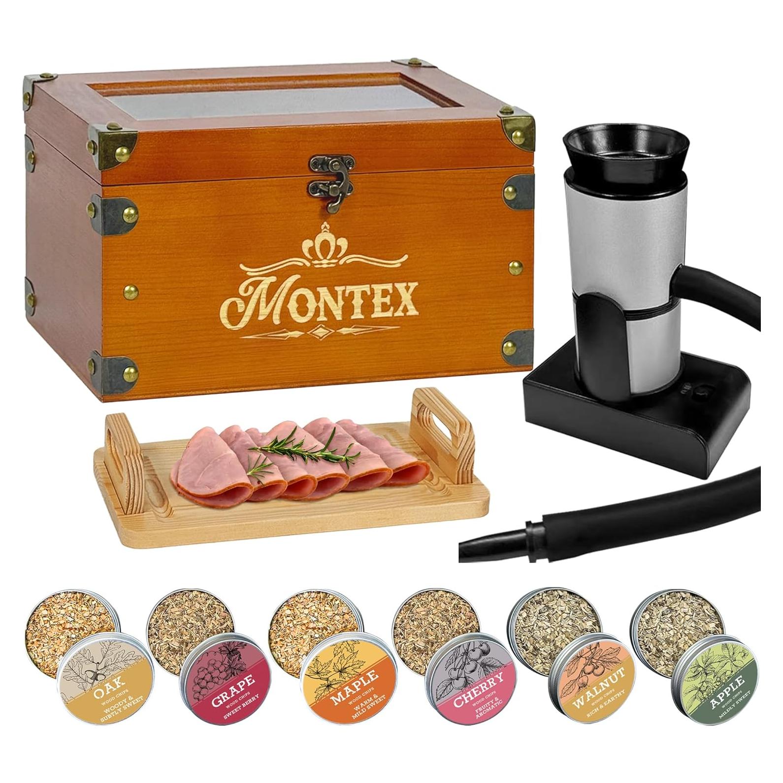 Cocktail Smoker Kit, Whiskey Smoker Kit with Smoking Gun, Whiskey Gift for Men, Bourbon Gifts for Men, Included Cocktail Smoker Box, Food Tray and 6 Wood Chips, Bourbon Smoker Kit