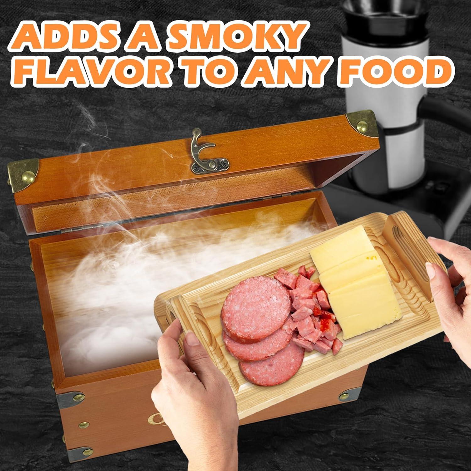 Cocktail Smoker Kit, Whiskey Smoker Kit with Smoking Gun, Whiskey Gift for Men, Bourbon Gifts for Men, Included Cocktail Smoker Box, Food Tray and 6 Wood Chips, Bourbon Smoker Kit