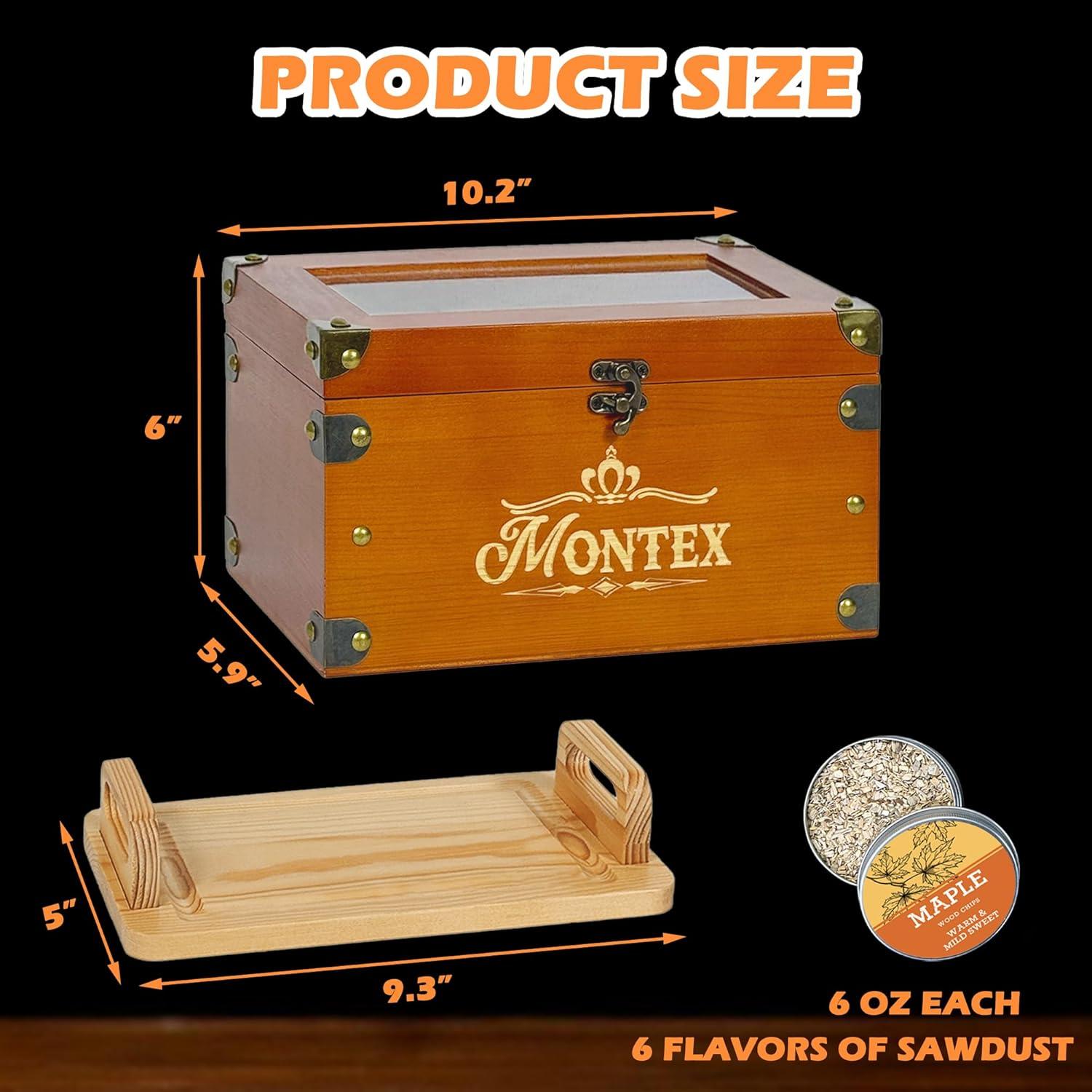Cocktail Smoker Kit, Whiskey Smoker Kit with Smoking Gun, Whiskey Gift for Men, Bourbon Gifts for Men, Included Cocktail Smoker Box, Food Tray and 6 Wood Chips, Bourbon Smoker Kit