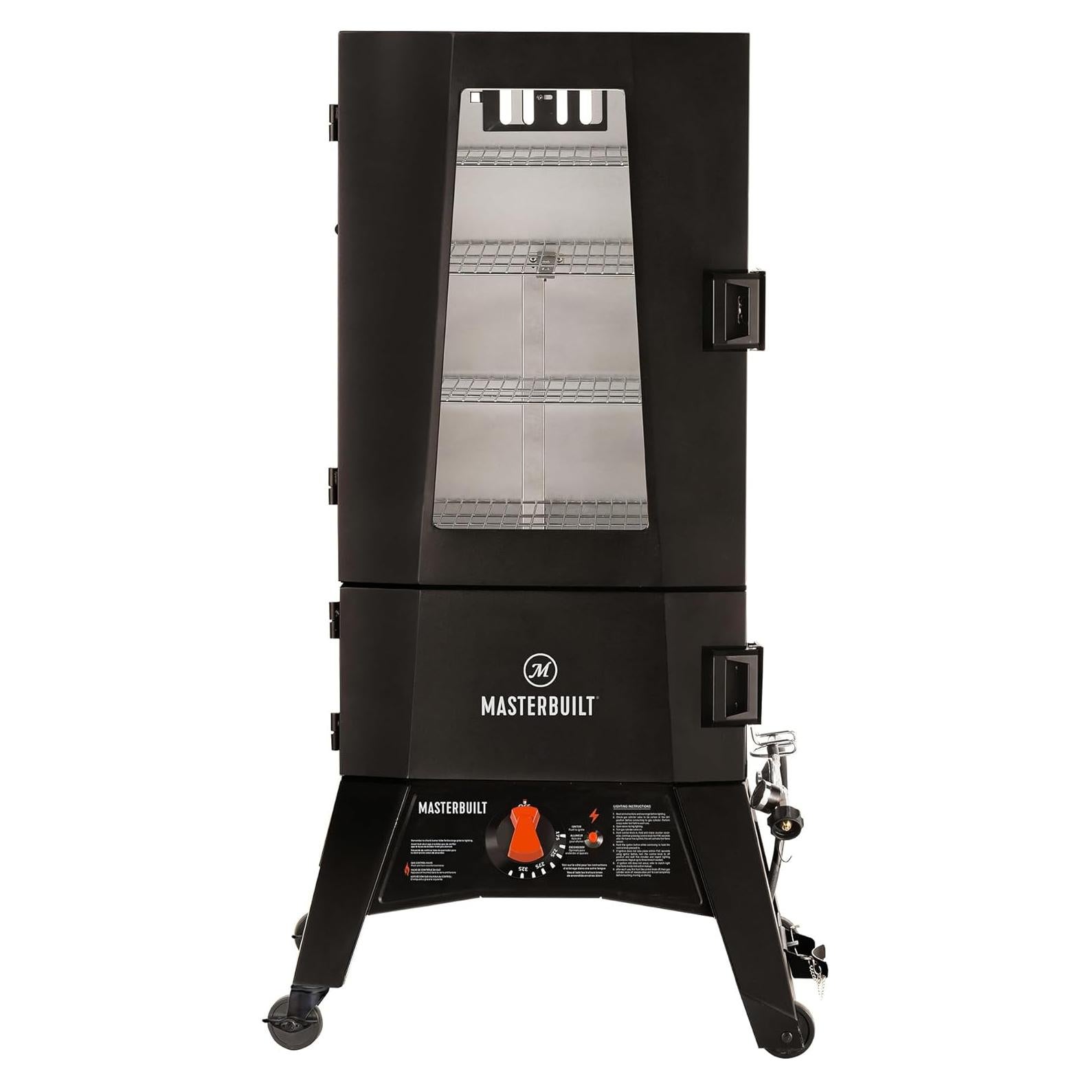 40-inch ThermoTemp Propane Gas Vertical BBQ Smoker with Analog Temperature Control and 960 Cooking Square Inches in Black, Model MB20051316