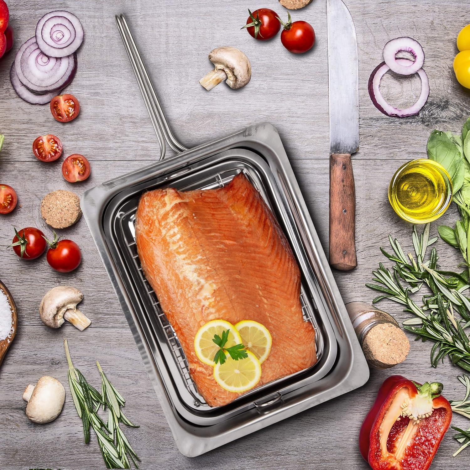 Ahumador de Estufa Camerons - Acero Inoxidable con Chips de Madera