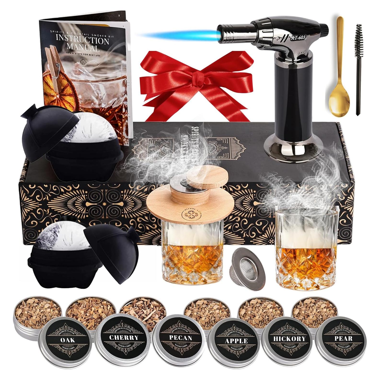 Kit de Ahumador de Whiskey Ritual Life con 2 Vasos y Antorcha