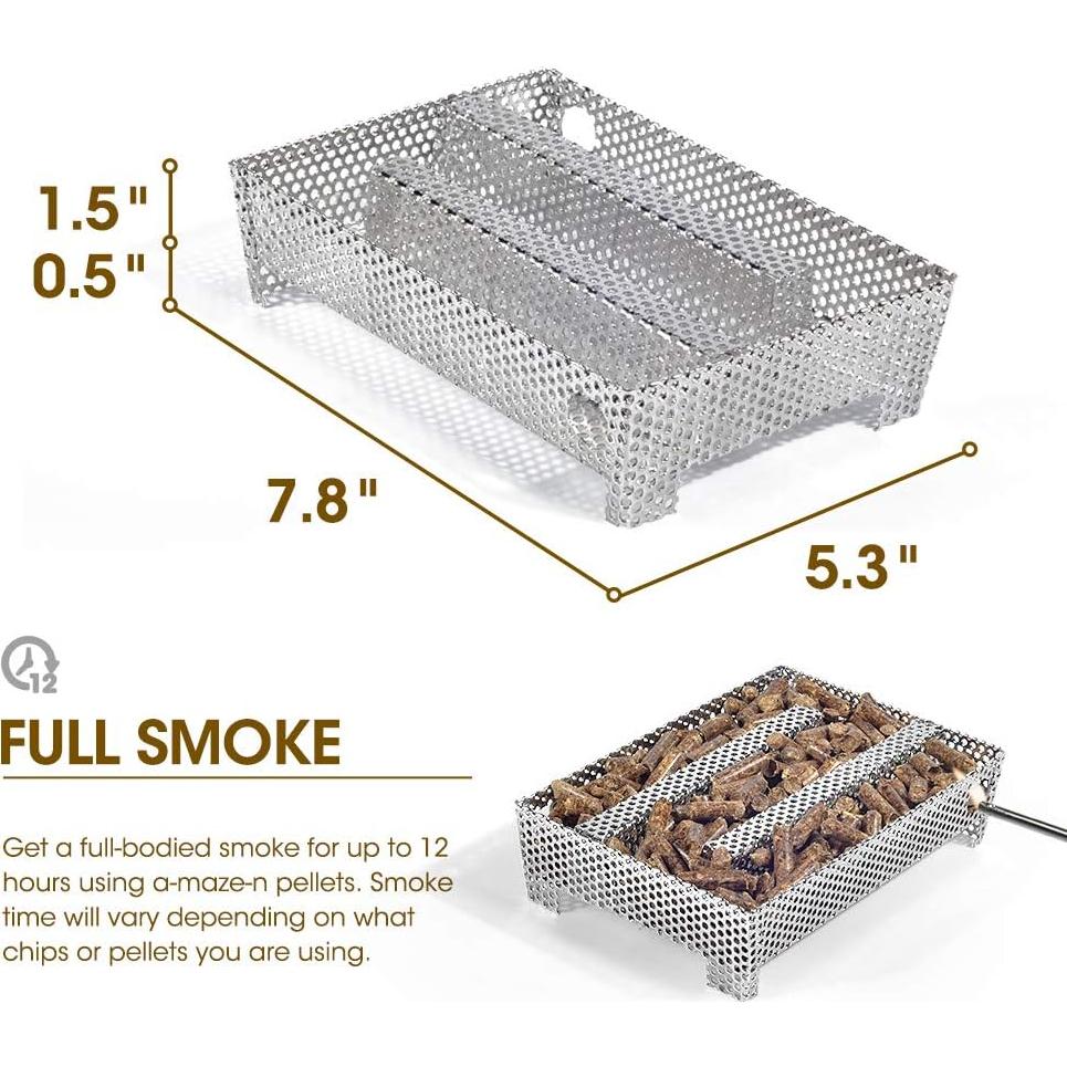 Bandeja de Ahumador de Pellets 3 BUZZLETT 5" x 8" Inoxidable