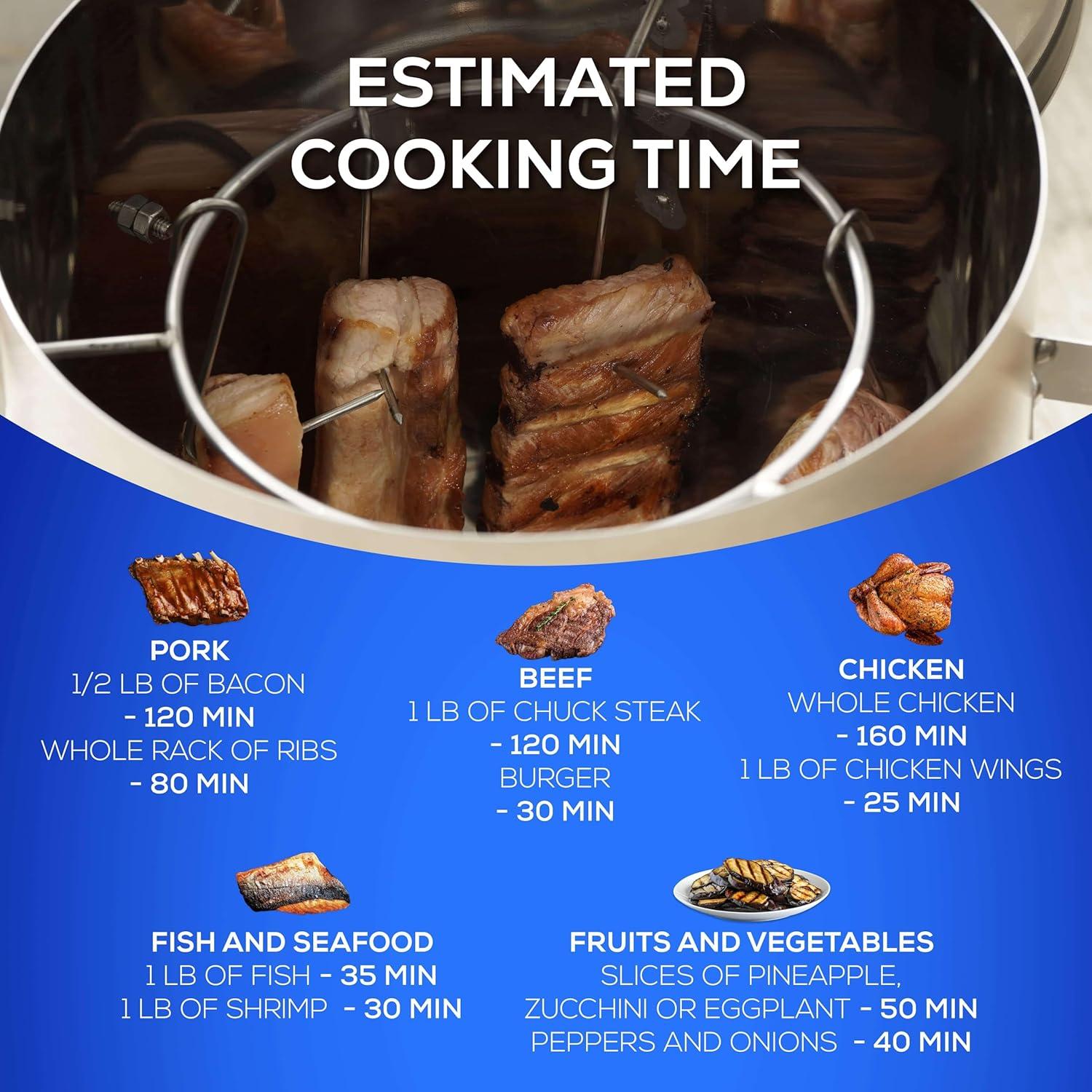 Ahumador de Barril Universal de Acero Inoxidable 2.72 kg - 42 cm