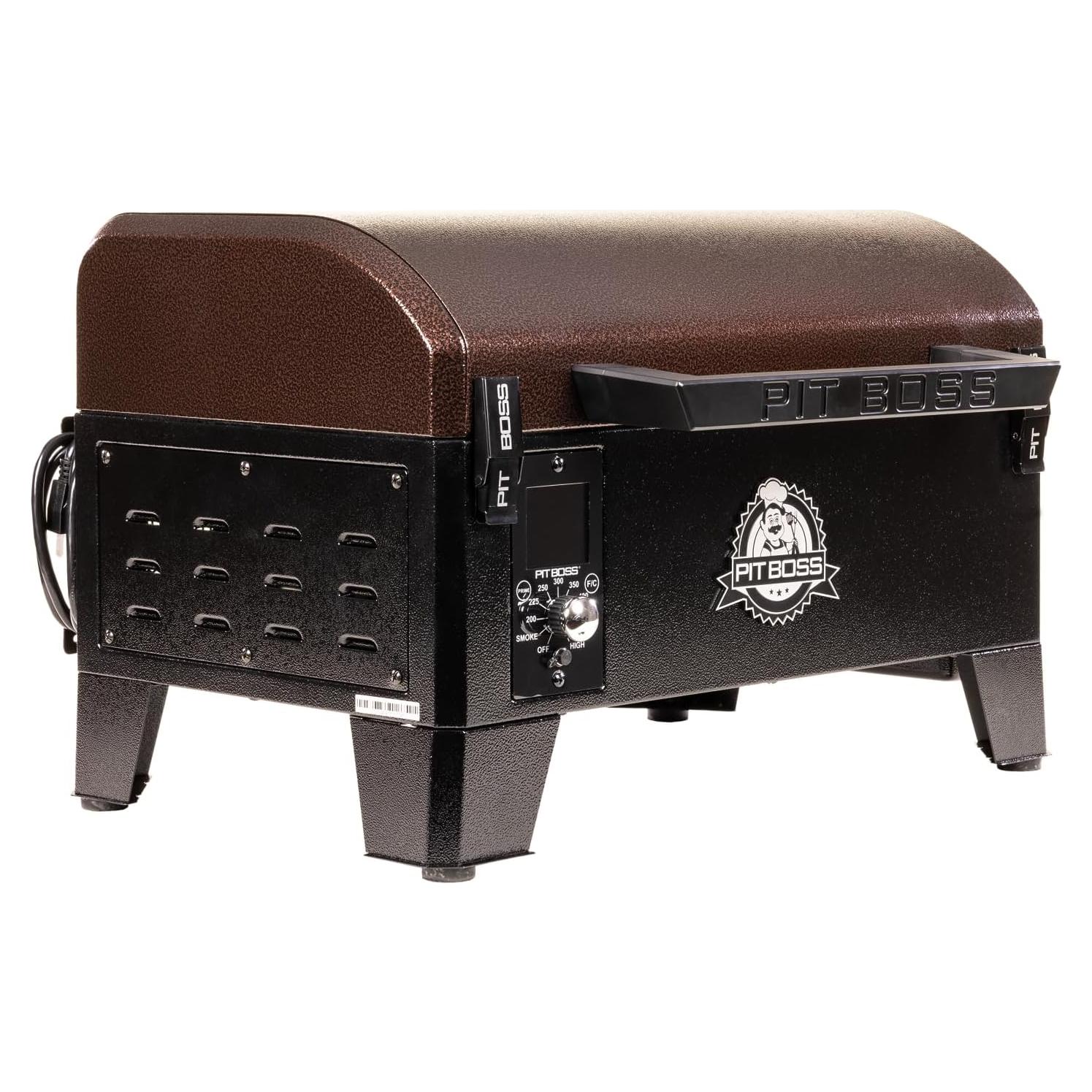 PIT BOSS 10697 Table Top Wood Grill With Temperature Control, Mahogany