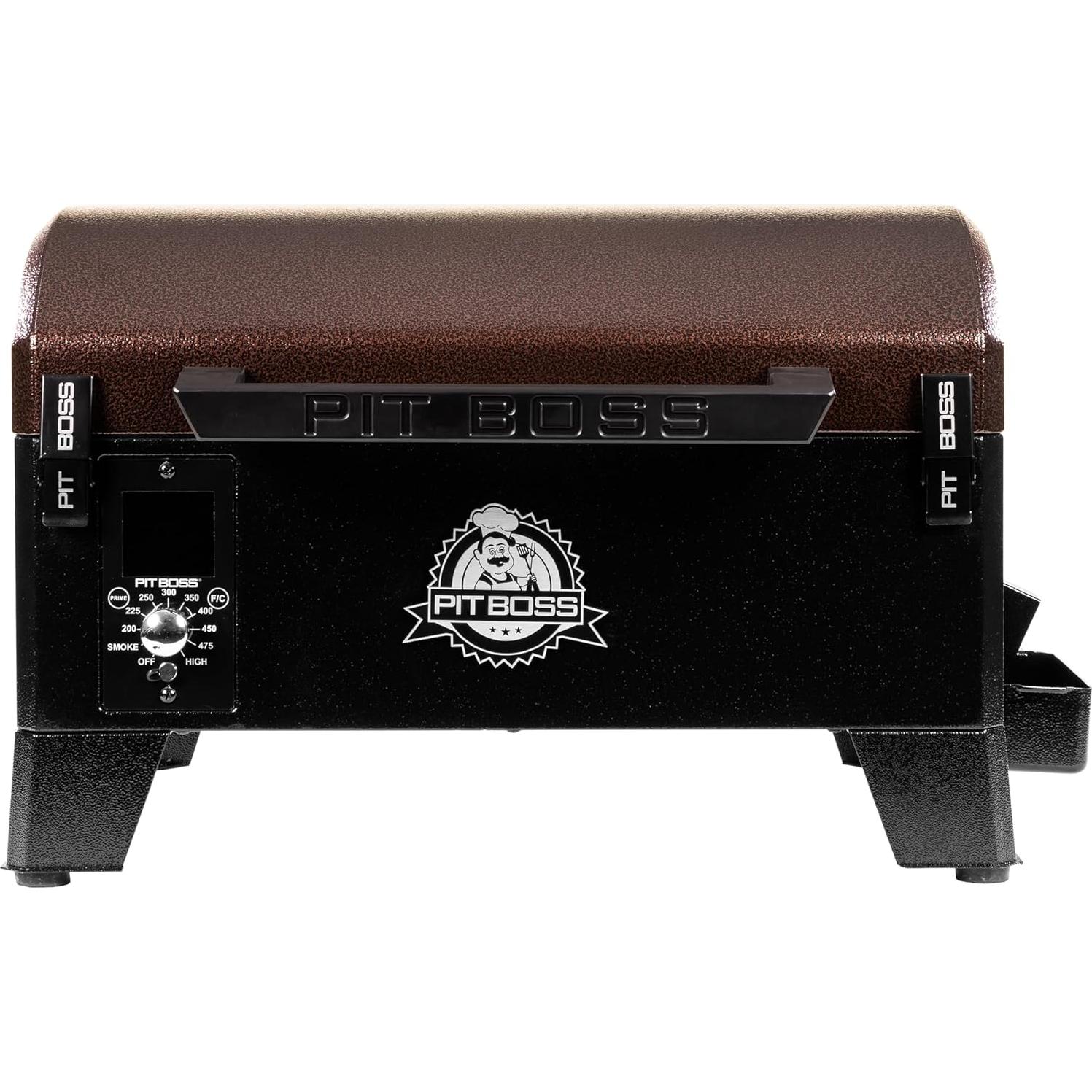 PIT BOSS 10697 Table Top Wood Grill With Temperature Control, Mahogany