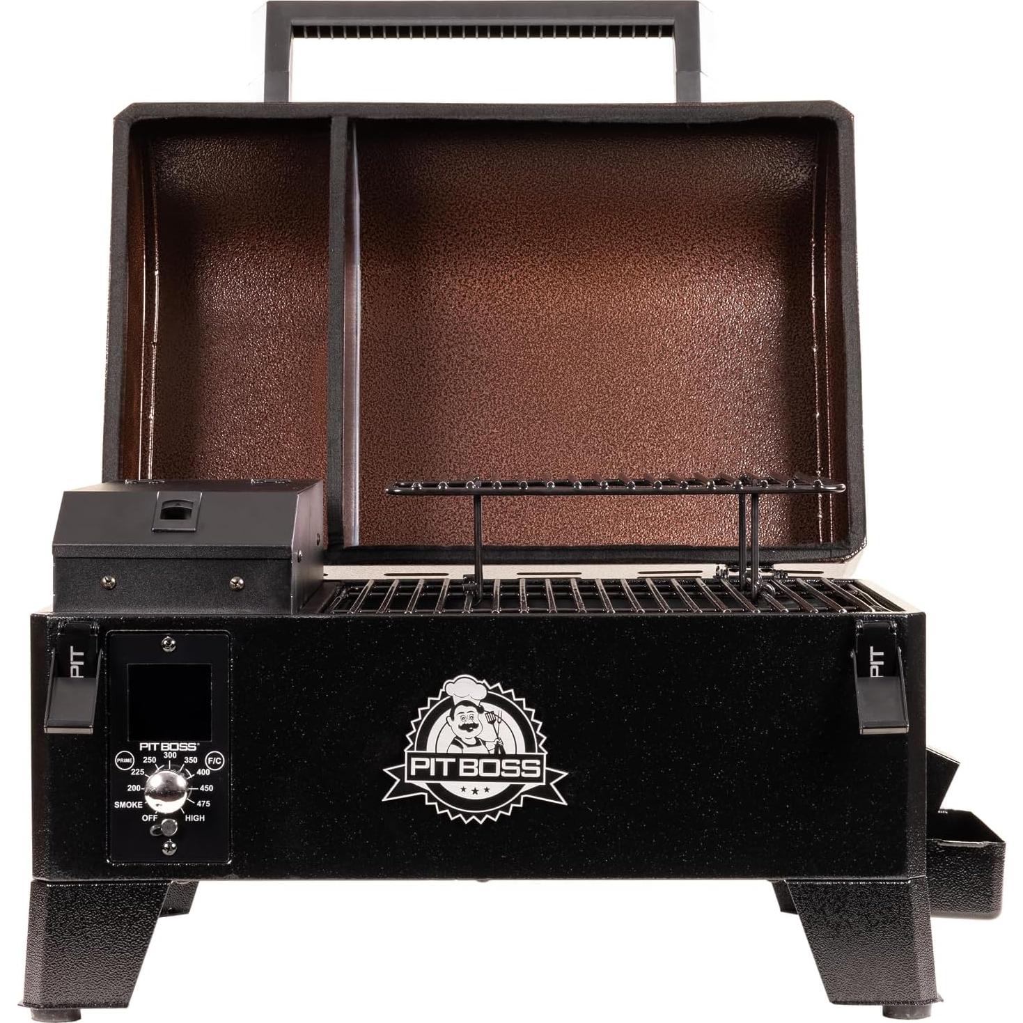 PIT BOSS 10697 Table Top Wood Grill With Temperature Control, Mahogany