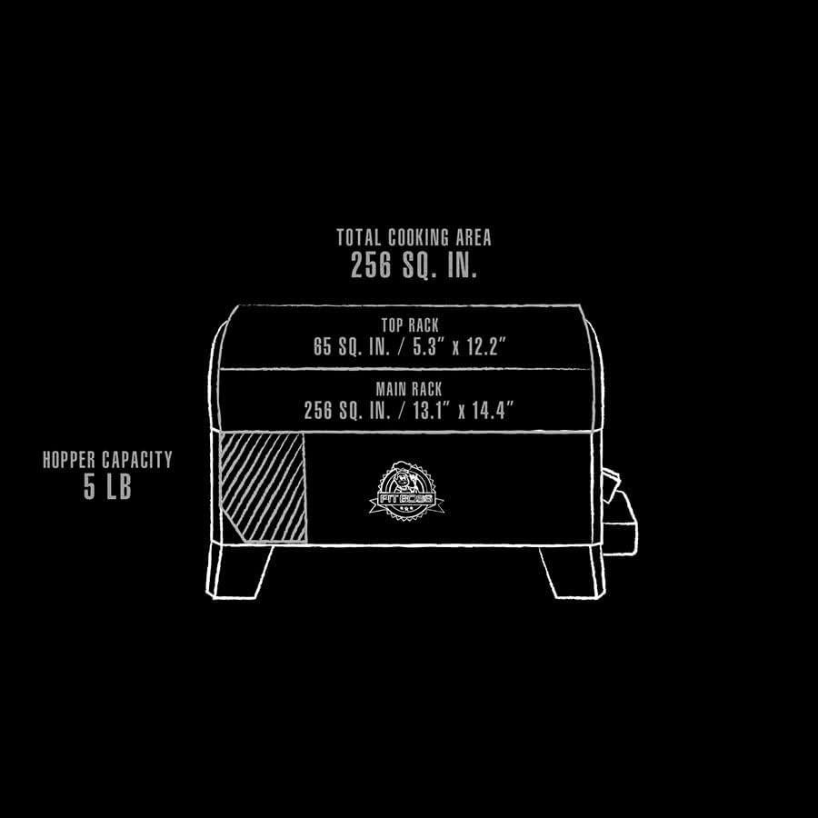 PIT BOSS 10697 Table Top Wood Grill With Temperature Control, Mahogany