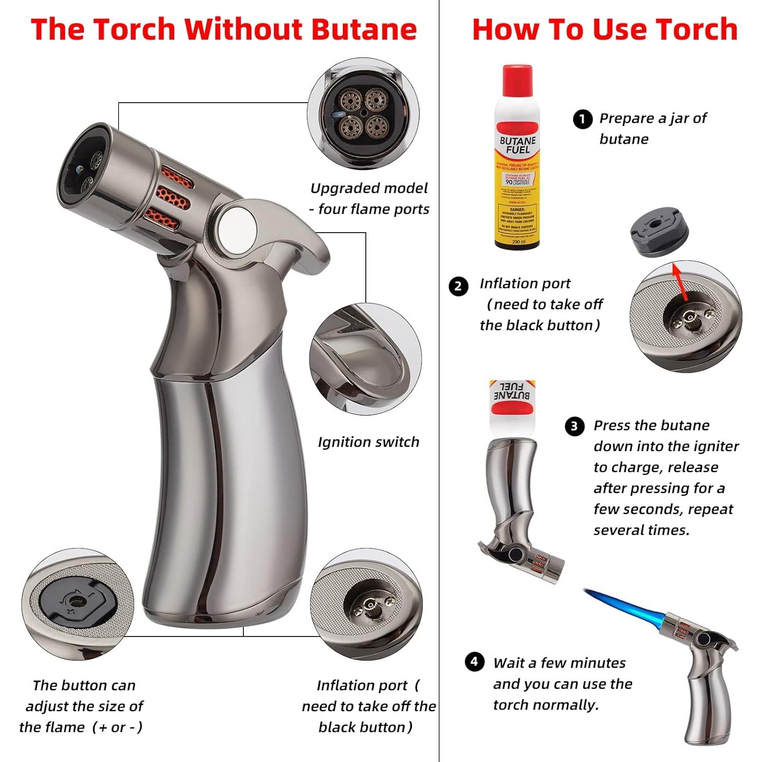 Kit de Ahumador de Cócteles Smlpuame con Soplete y 4 Sabores