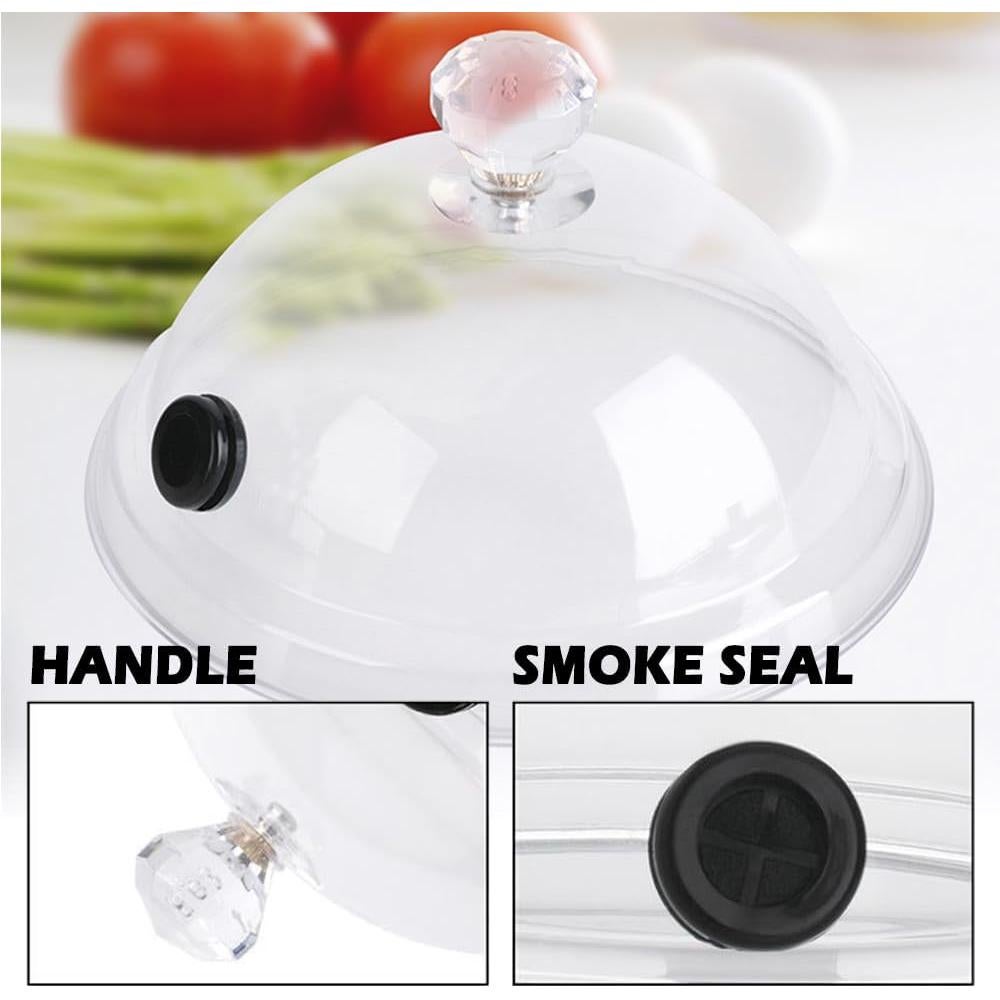 Smoking Cloche Dome Cover - 6.3 Inch- Perfect Smoke Accessories for Desserts, Soups & Starters | High Visibility & Tight Seal Design