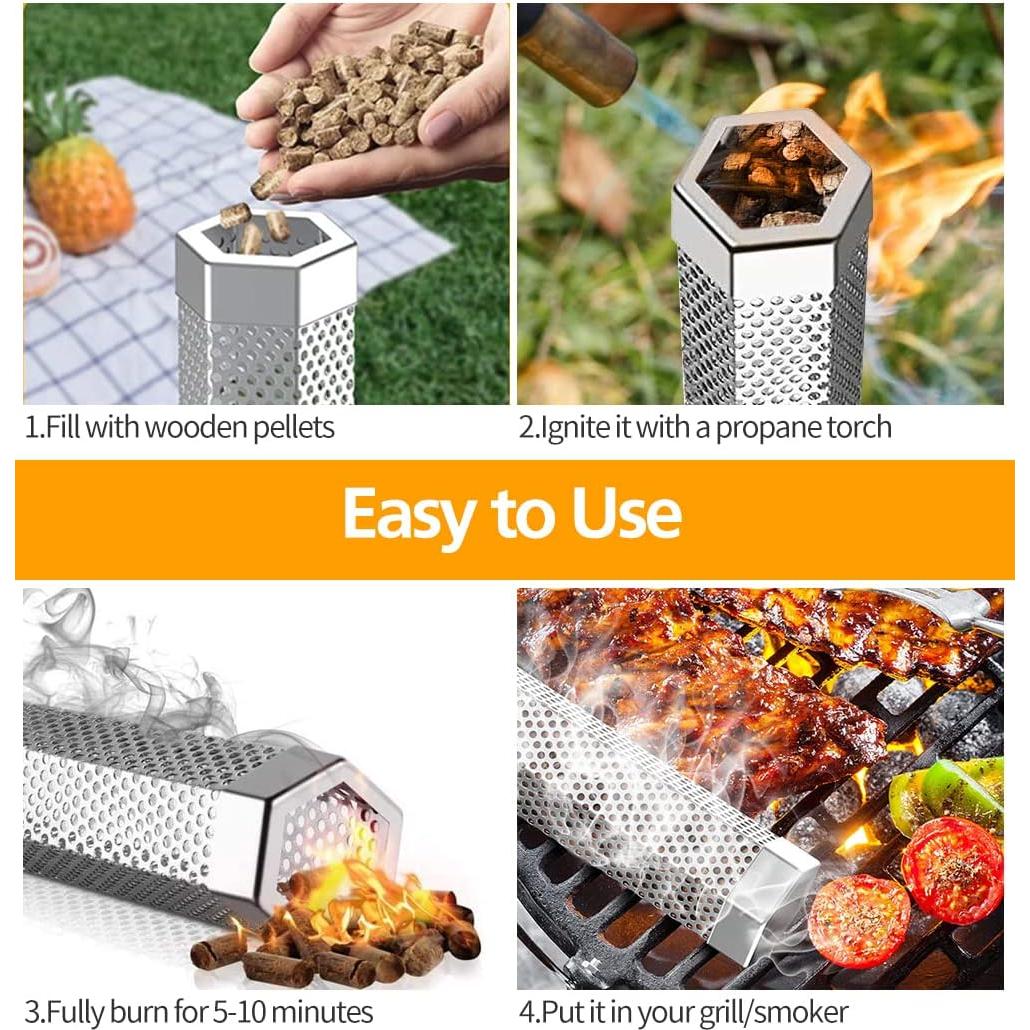 Juego de Tubos Ahumadores de Pellet LFSEMINI 30.48 cm y 15.24 cm