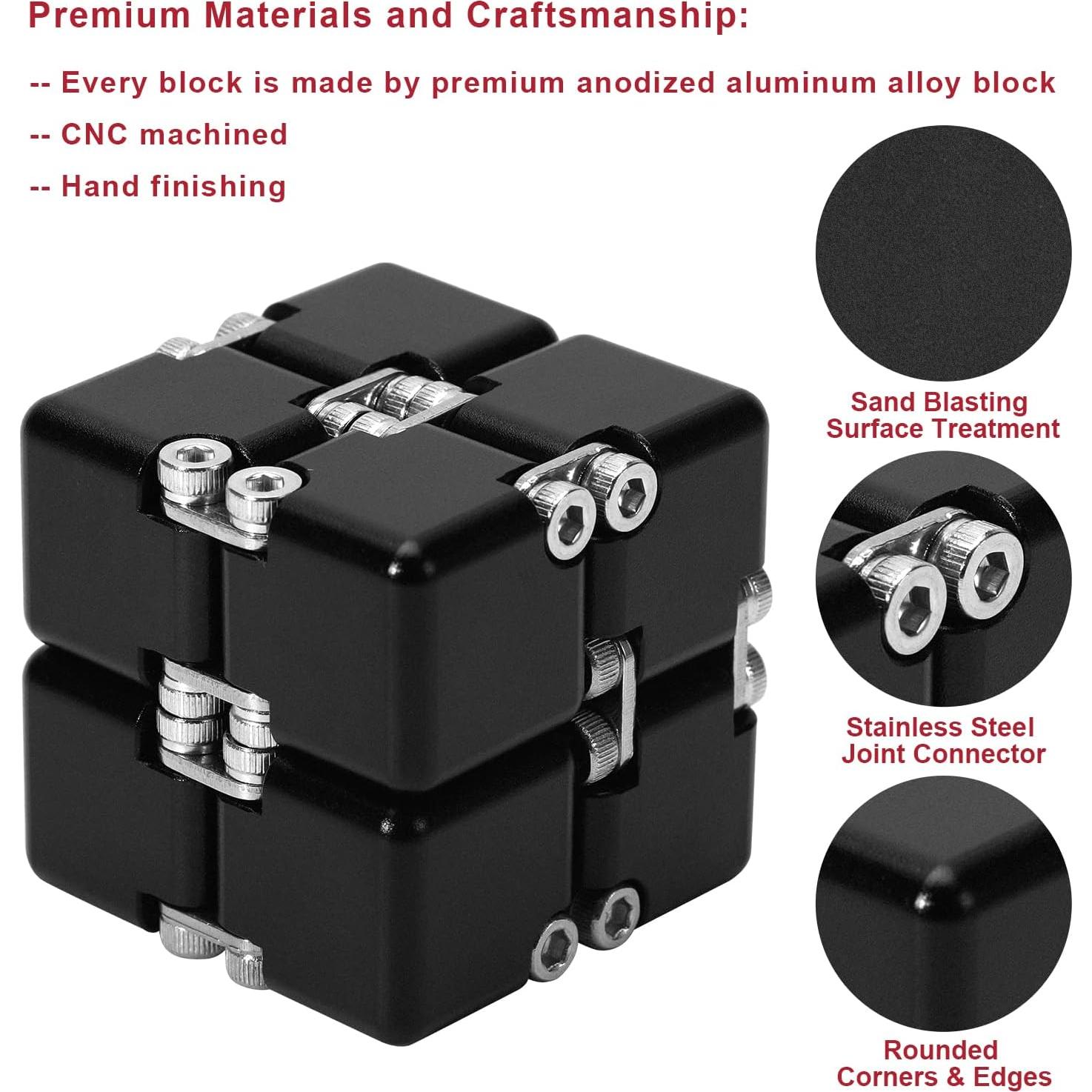 Cubo Infinito Antiestrés Lifidea Negro 3,99 cm 6 Colores