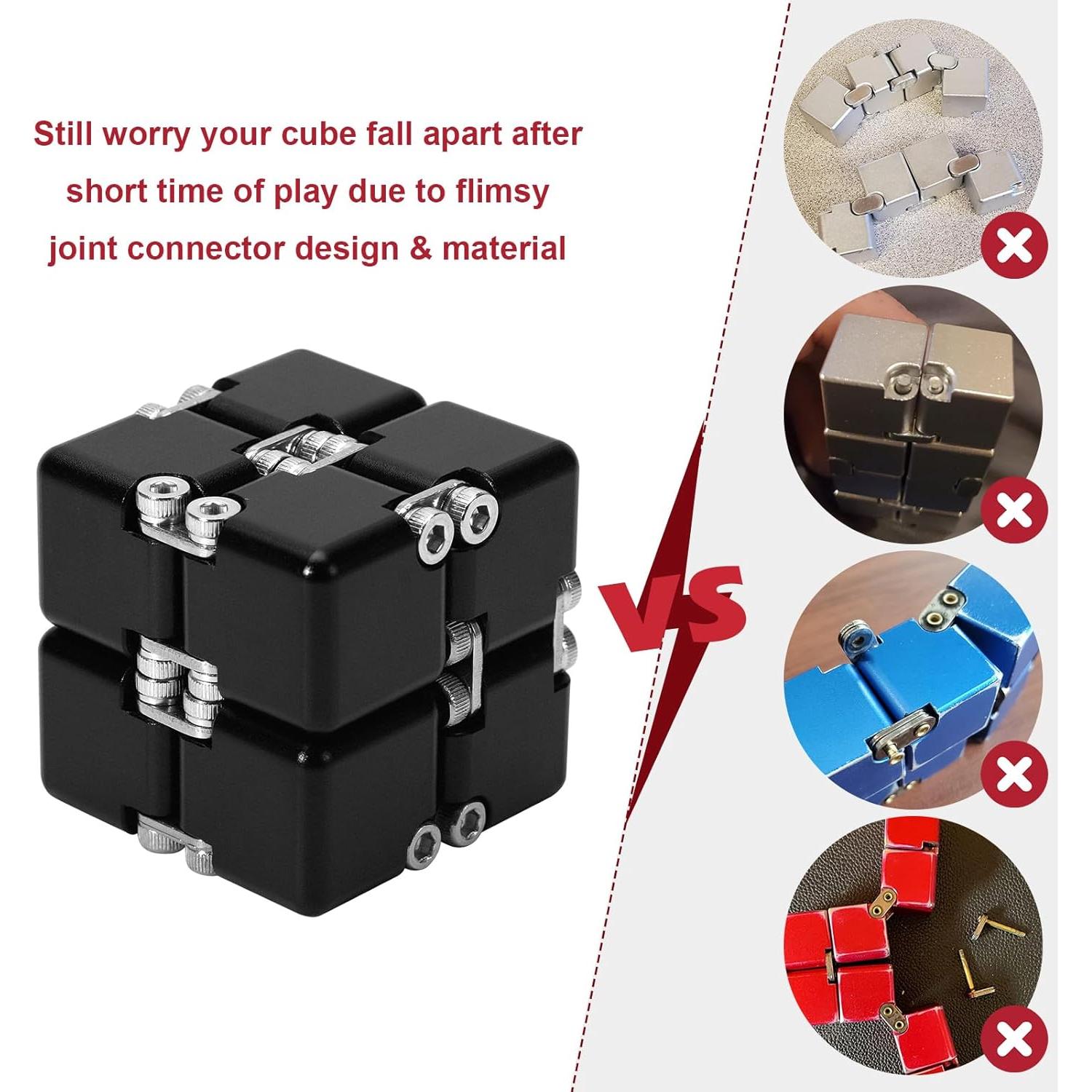 Cubo Infinito Antiestrés Lifidea Negro 3,99 cm 6 Colores