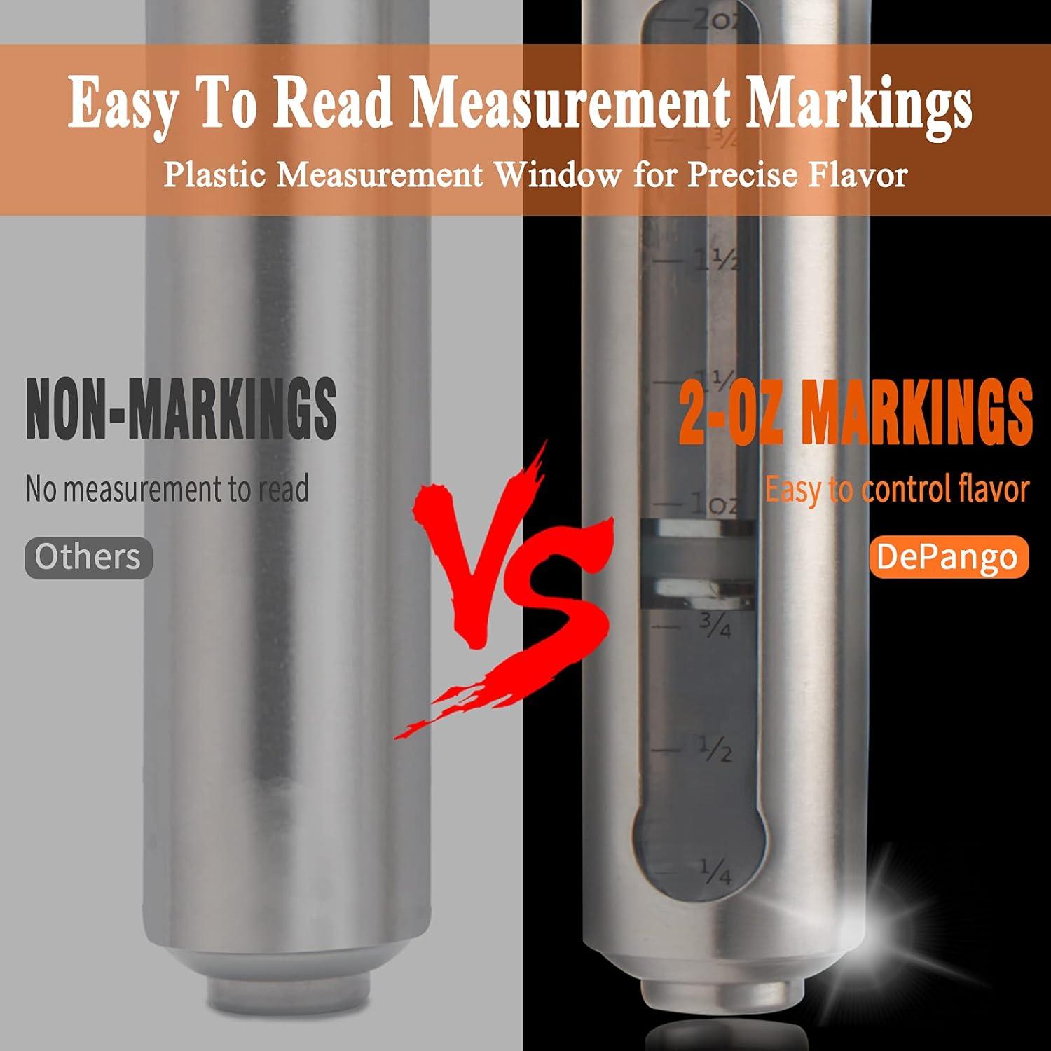 Kit Inyector de Carne DePango 2 oz con 3 Agujas de Acero Inoxidable