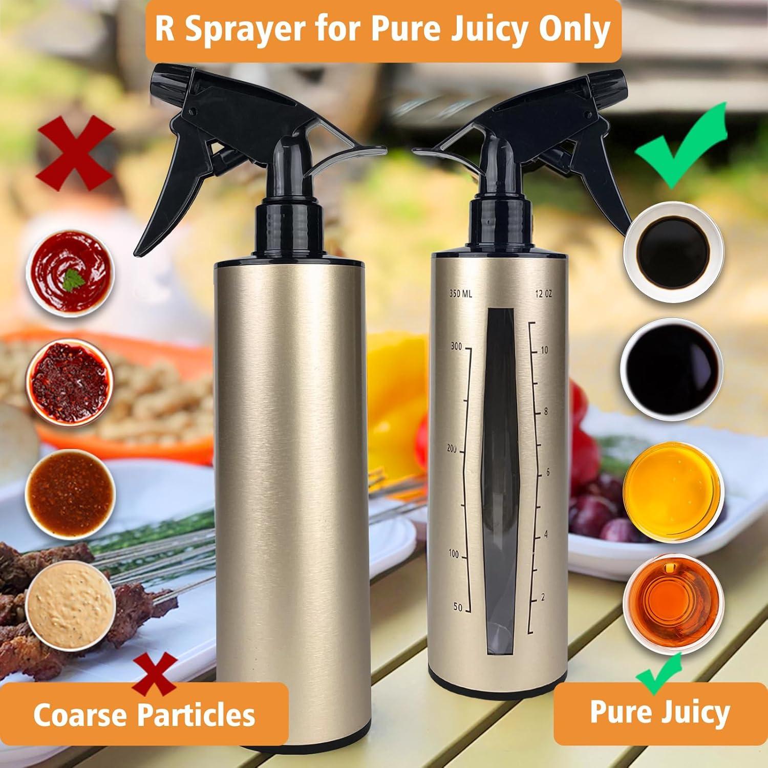 Botella Spray para BBQ HEYISME 350ml Acero Inoxidable 3 en 1