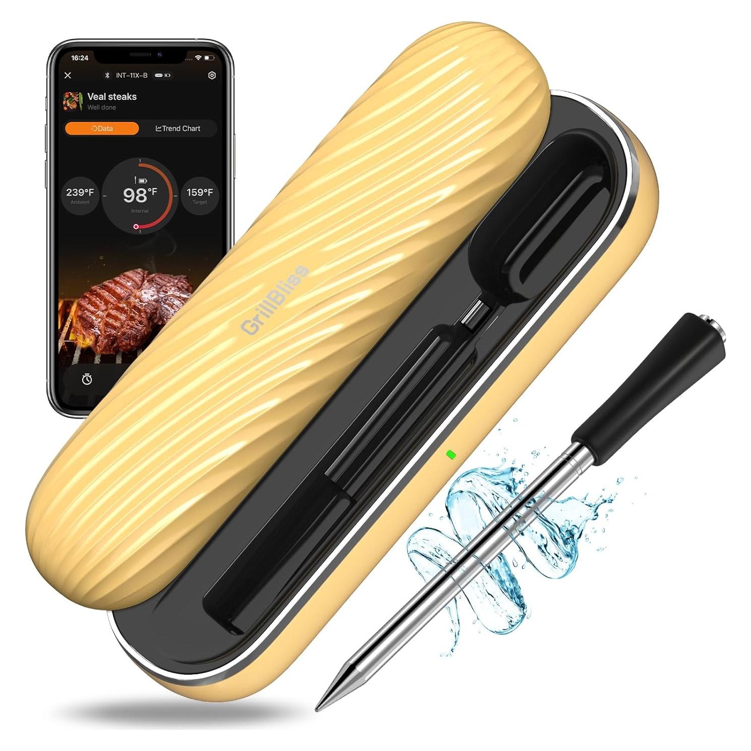 Termómetro de Carne Inalámbrico GrillBliss con Bluetooth 5.4