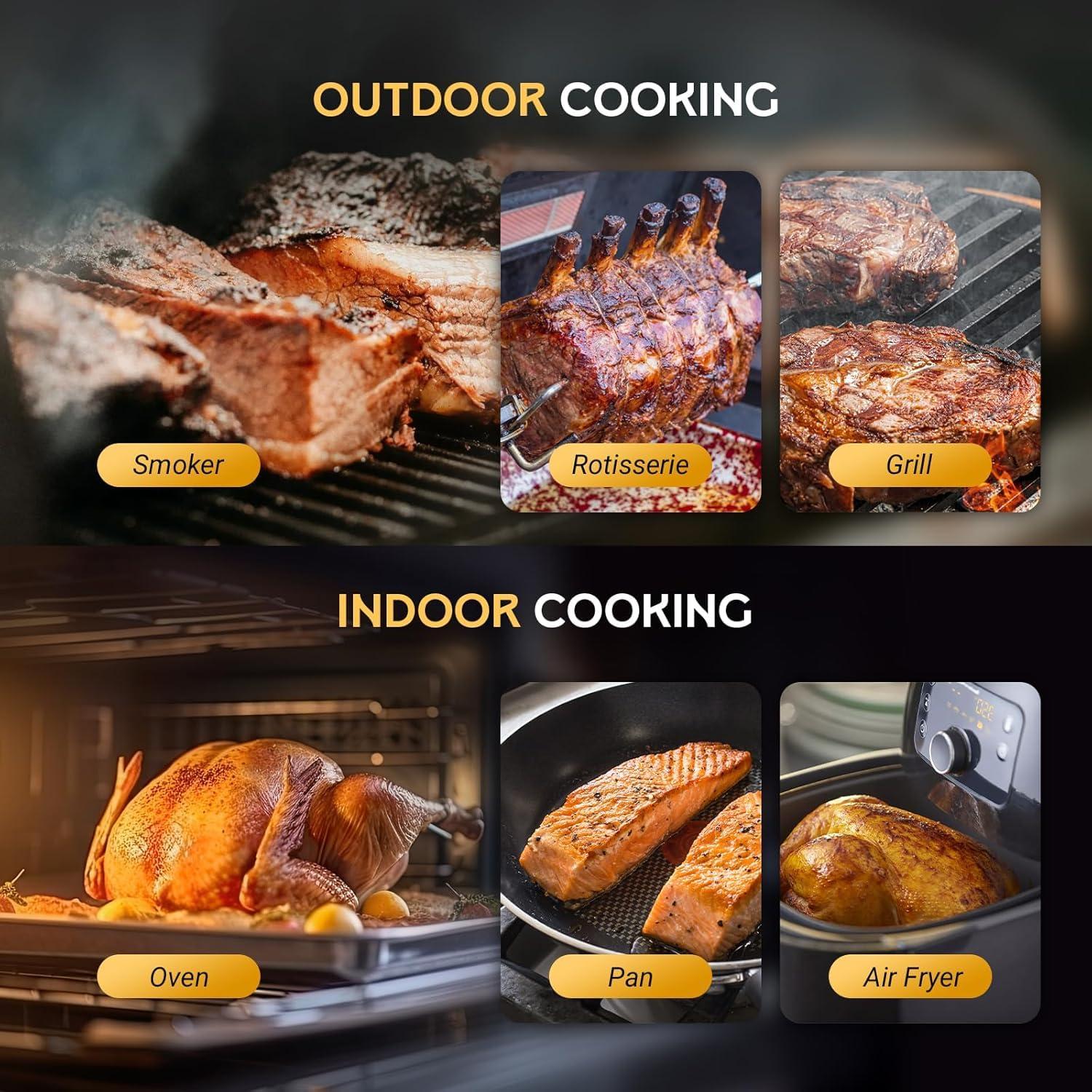 Termómetro de Carne Inalámbrico GrillBliss con Bluetooth 5.4