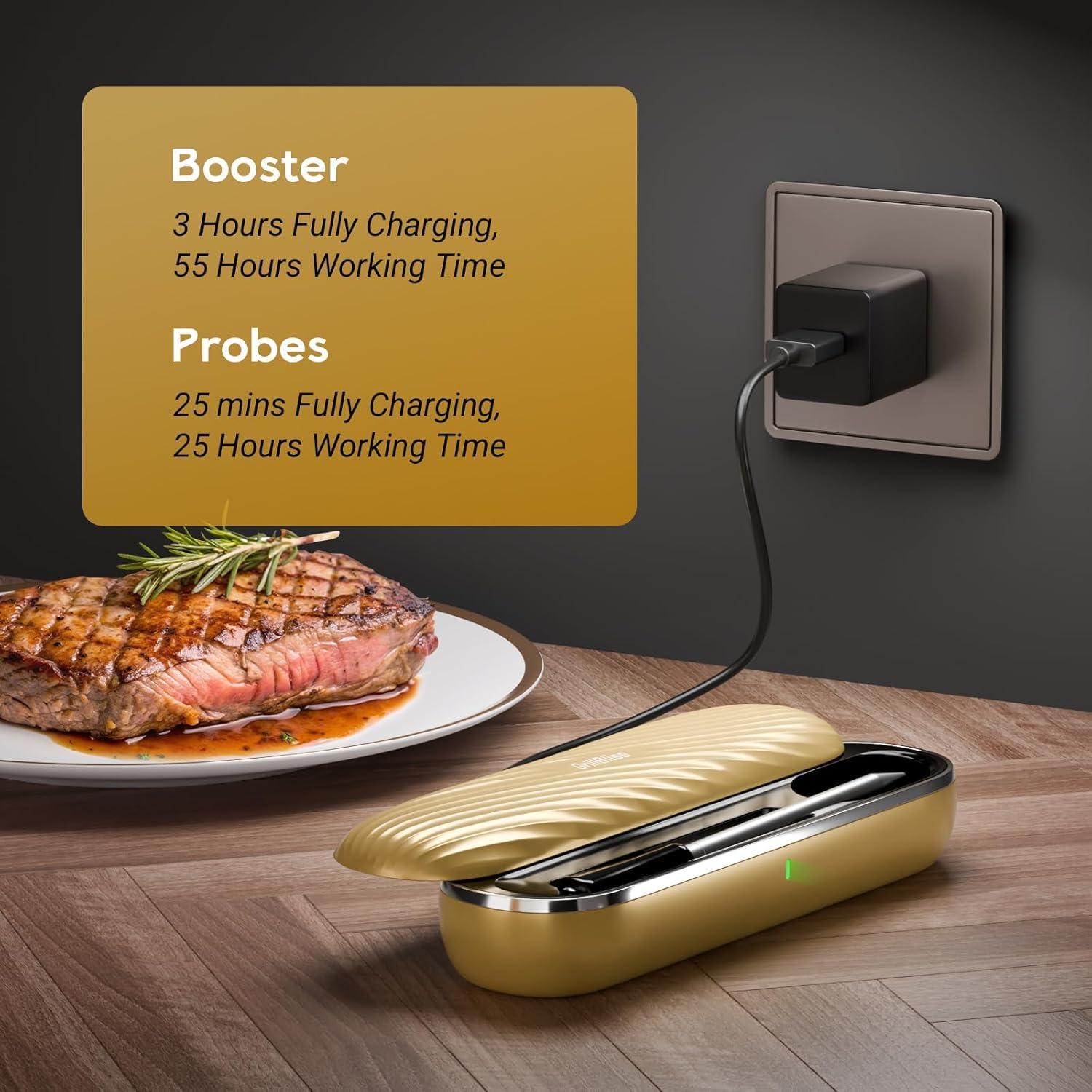 Termómetro de Carne Inalámbrico GrillBliss con Bluetooth 5.4